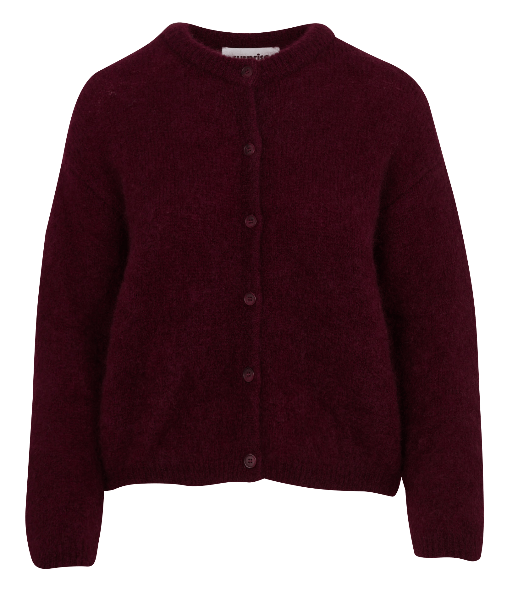 Weiter Rundhalsausschnitt-Pullover aus gemischtem Mohair SURPRISE Pflaume
