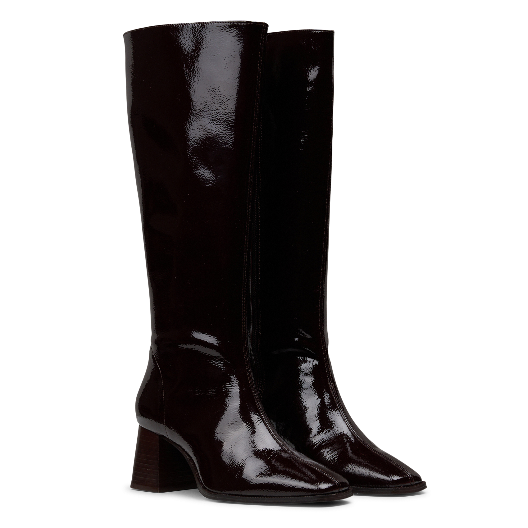 High patent leather boots BOBBIES Brown