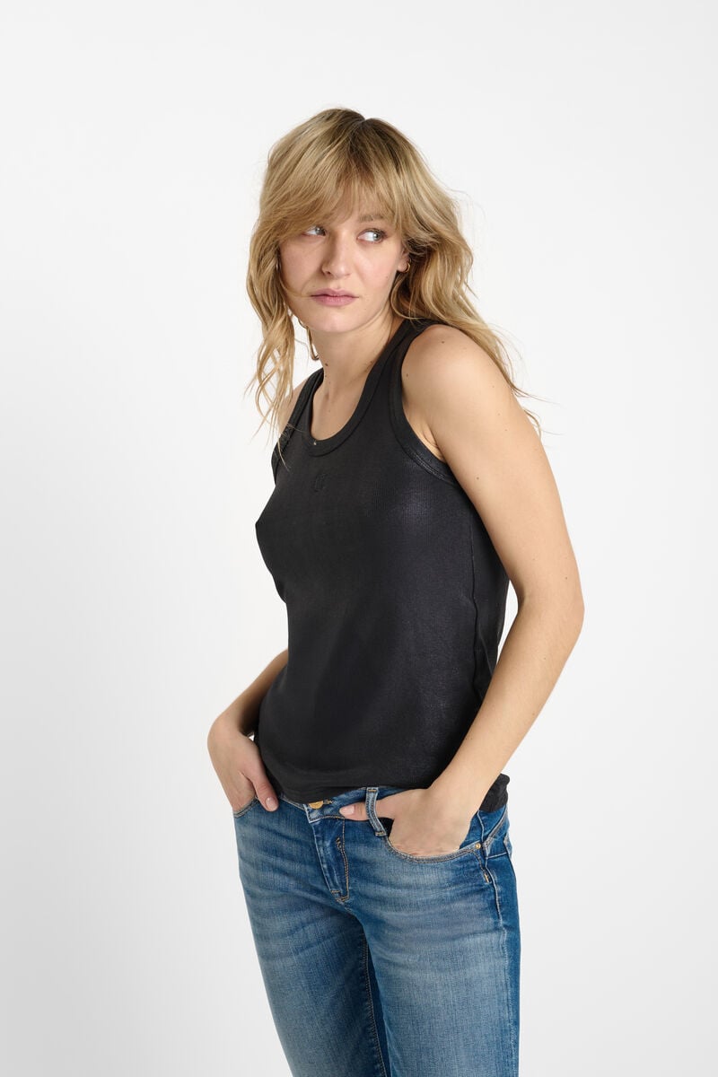 Round-neck tank top LE TEMPS DES CERISES Black