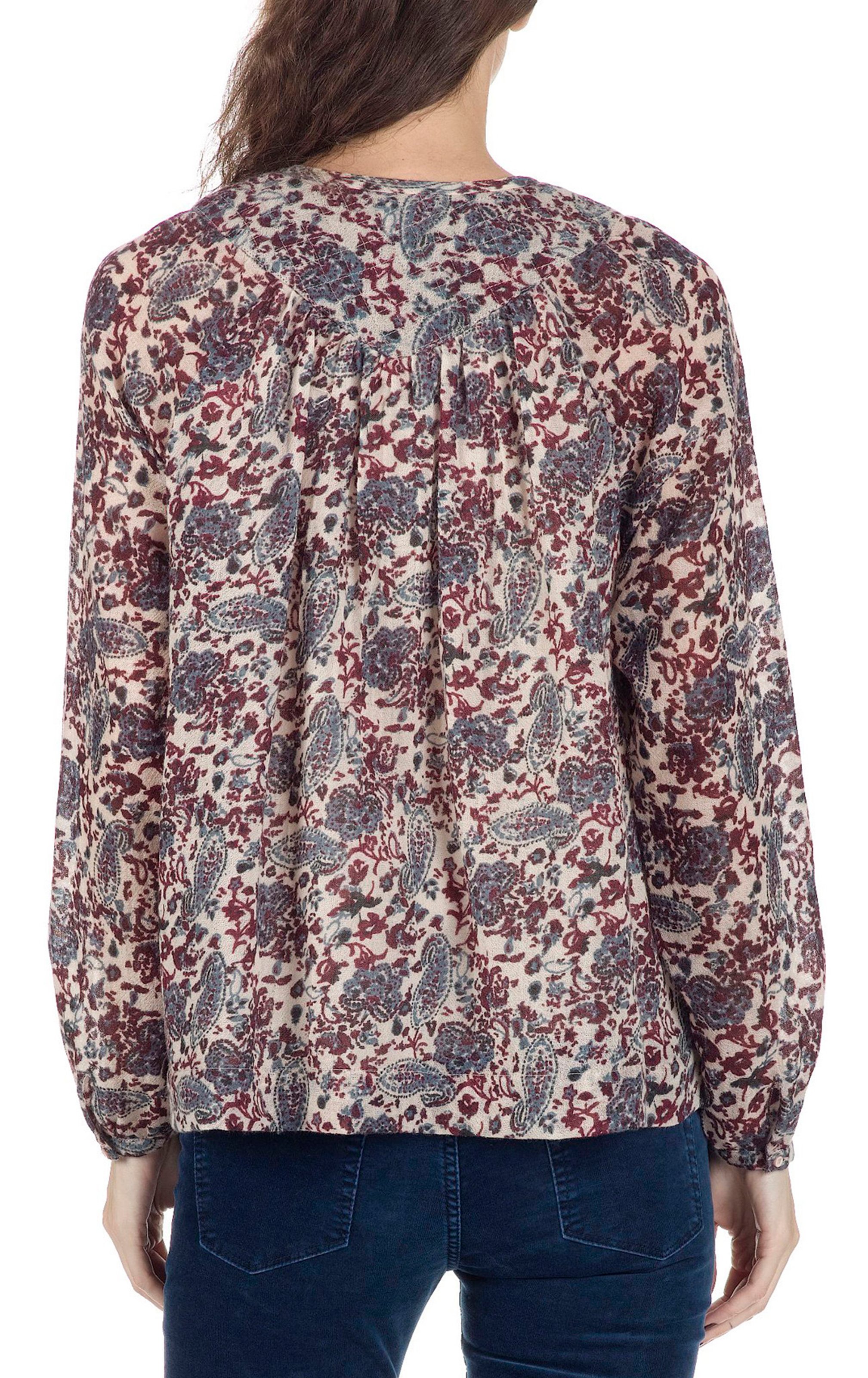 Pieros round-neck printed wool shirt SWILDENS Red