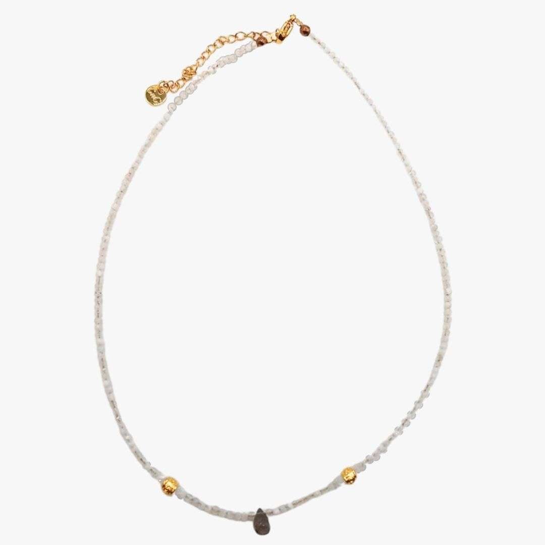 Moonstone necklace GINANDGER White