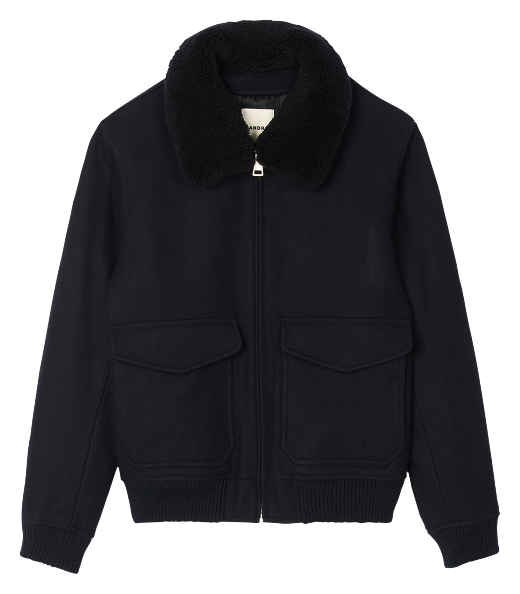 Teedy col rond en laine mélangée SANDRO Bleu