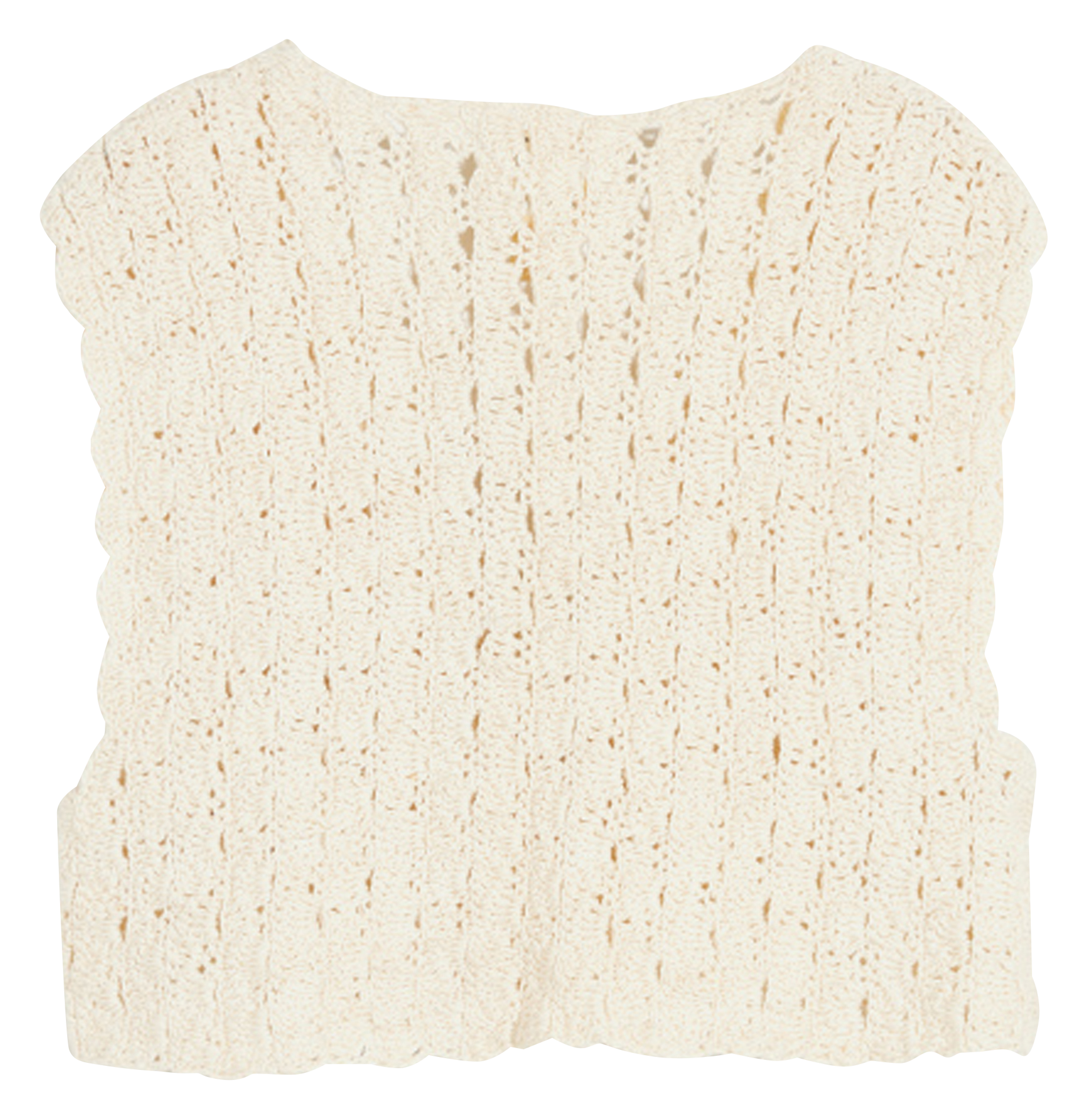 Sleeveless openwork knit cardigan BELLEROSE White