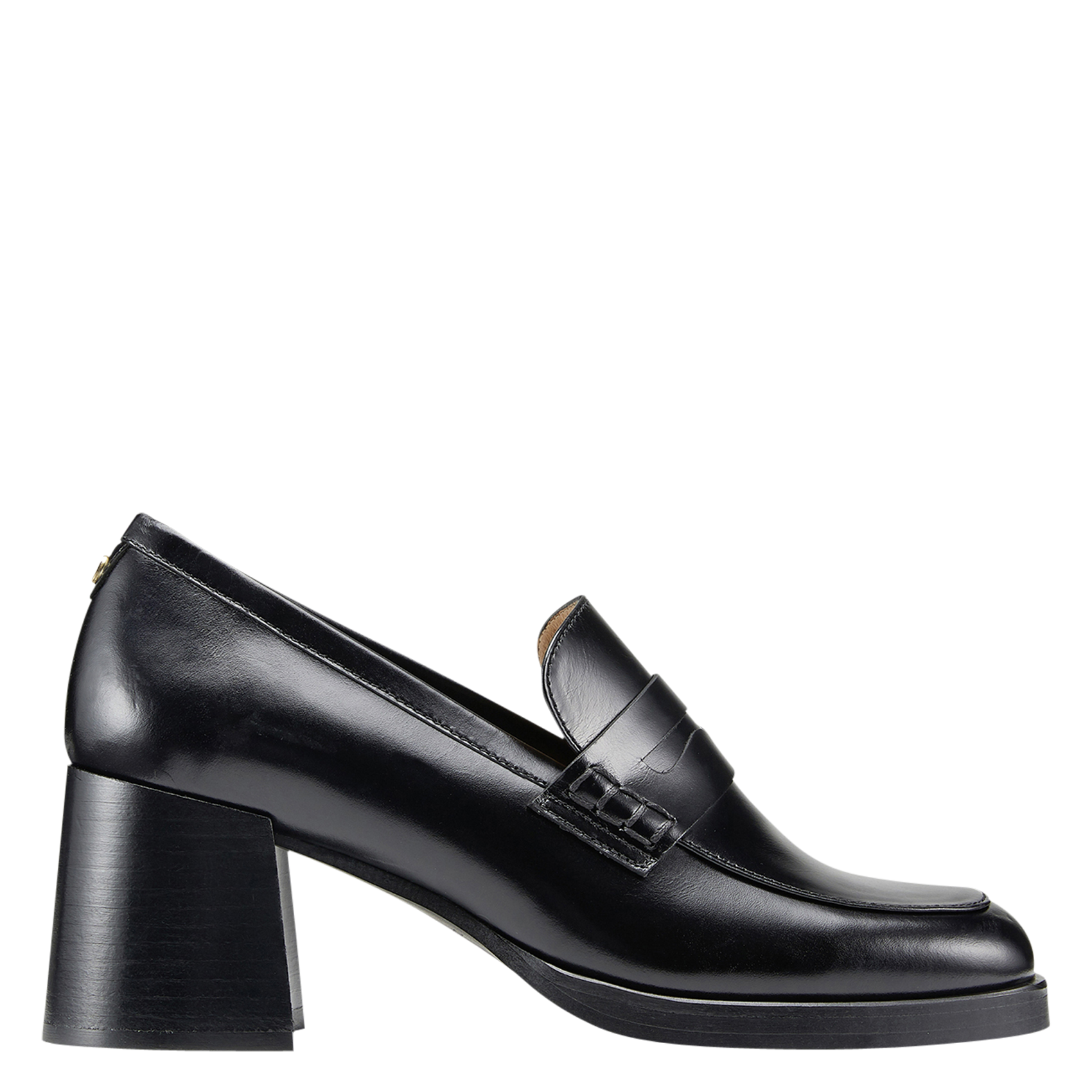 Heeled leather loafers COSMOPARIS Black