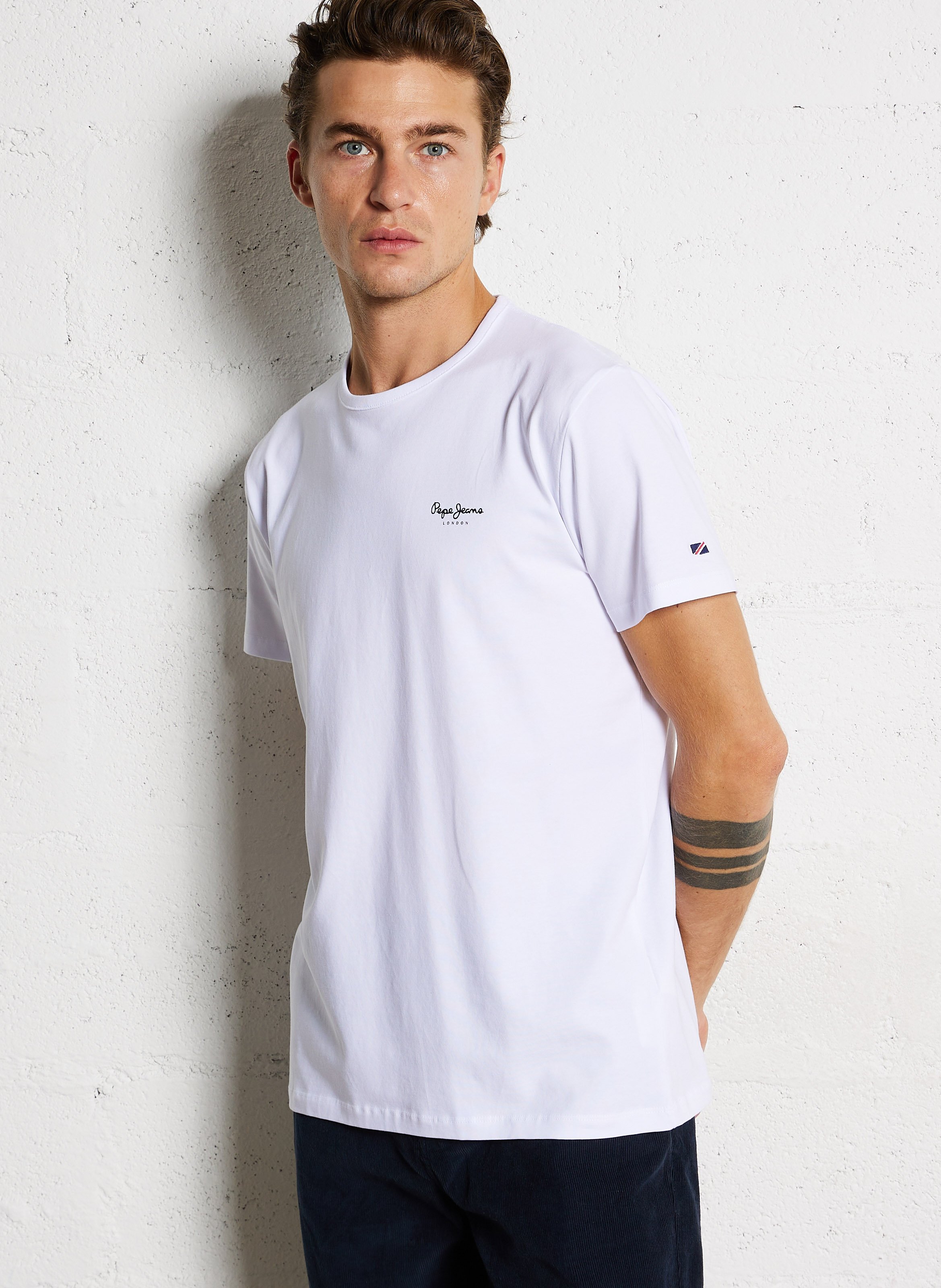 Straight cotton-blend T-shirt PEPE JEANS