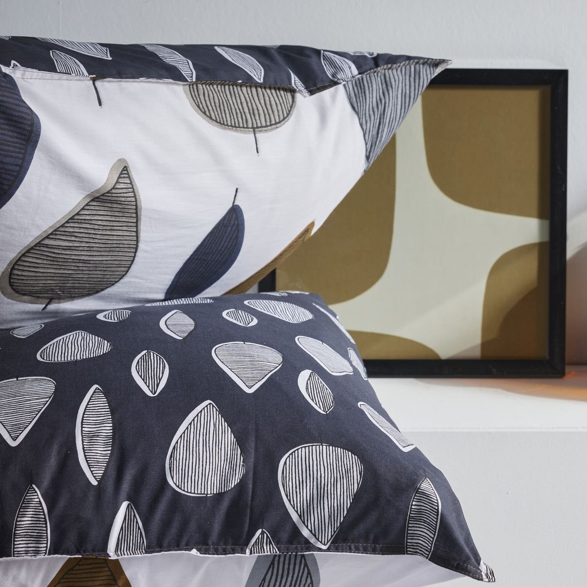 Zippered cotton printed bedding set TODAY LINGE DE MAISON White