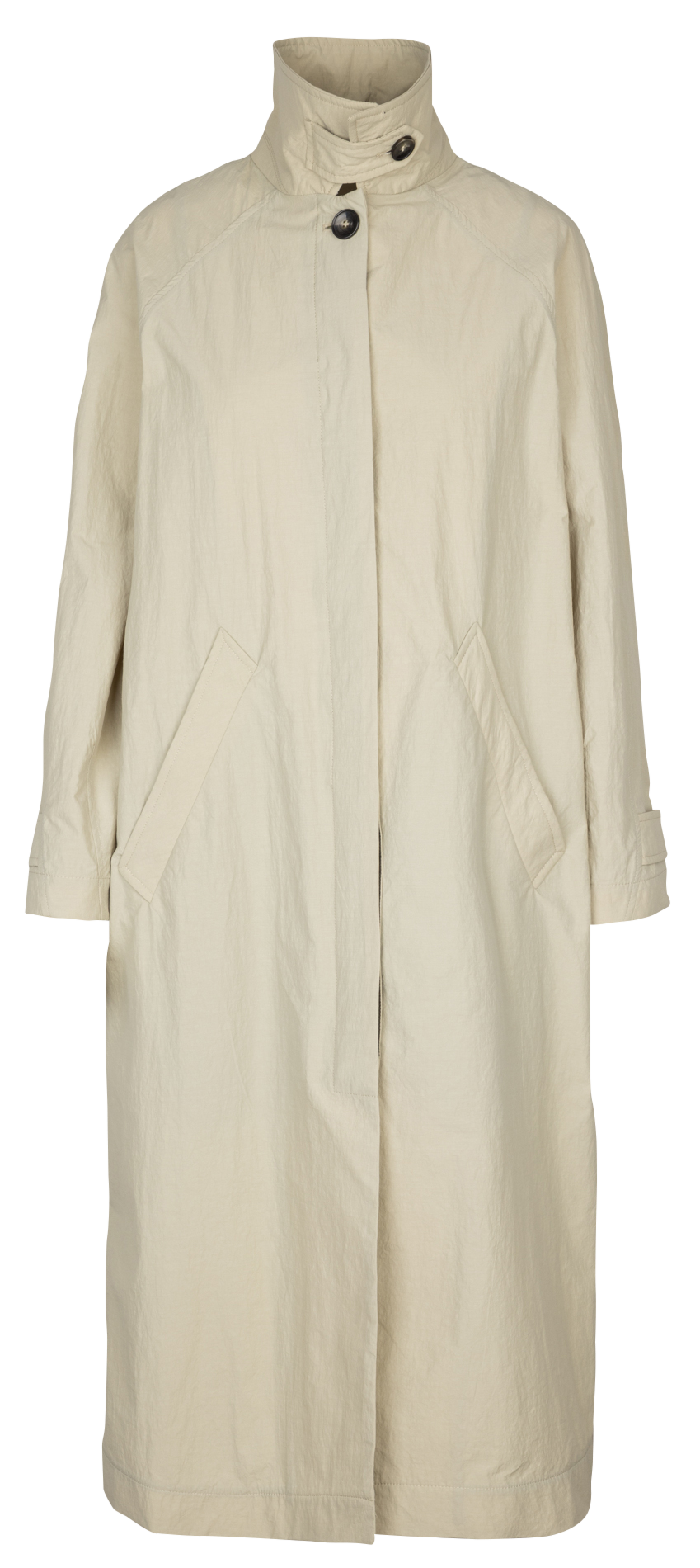 Ruime mantel met klassieke kraag van wol BELLEPIECE Grijs