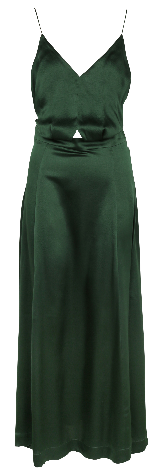 Lange, zijden jurk met V-decolleté KARMA KOMA Groen