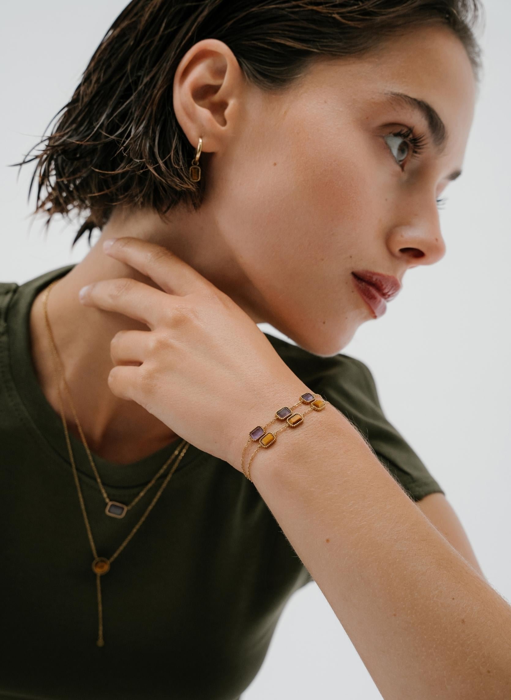 Chain bracelet Eurybie AEC Paris Brown