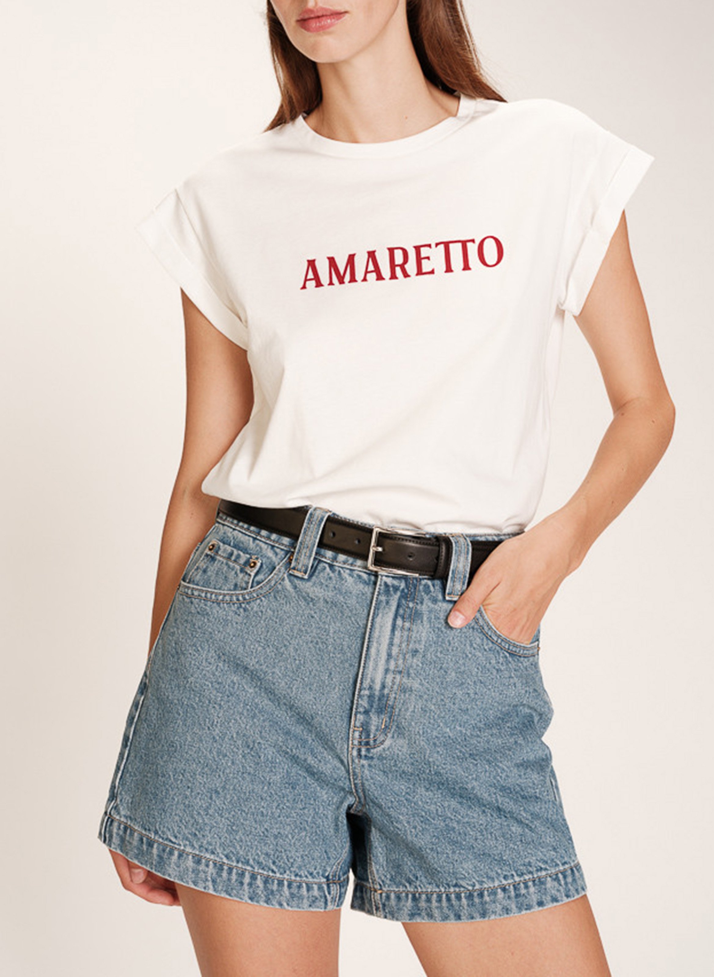 Tee-shirt col rond en coton GRACE ET MILA Rouge