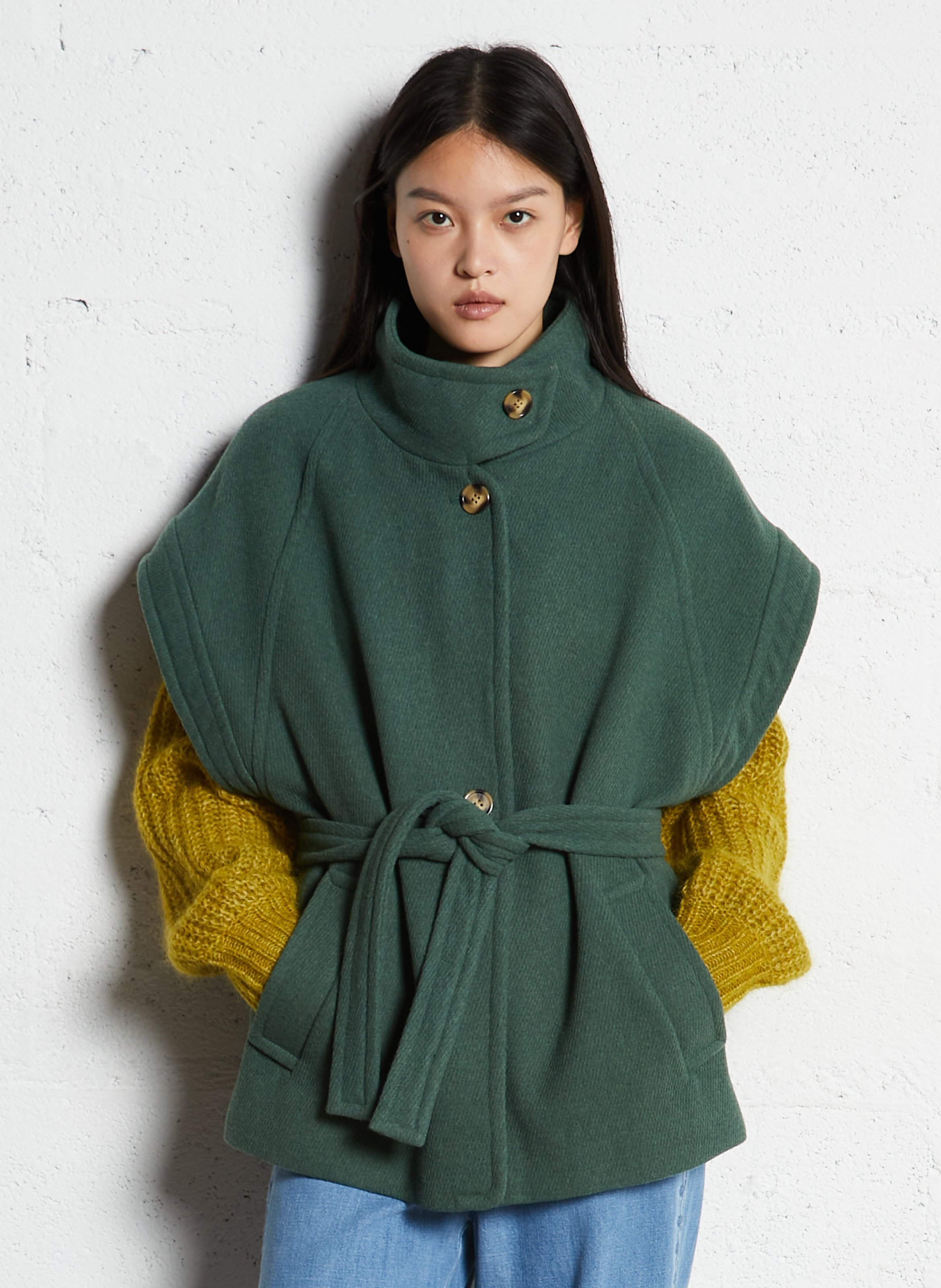Oversized sleeveless jacket LOUISE MISHA Green