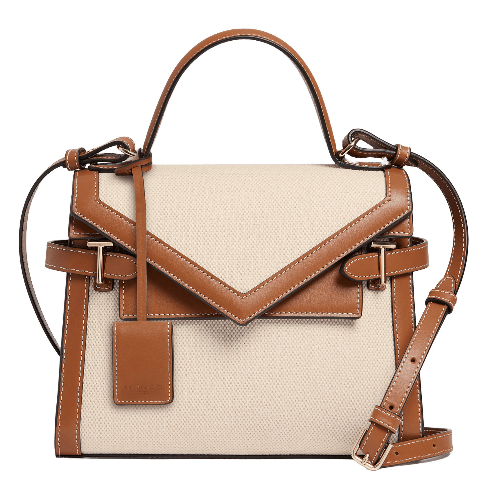 Sac à main en cuir LE TANNEUR Beige