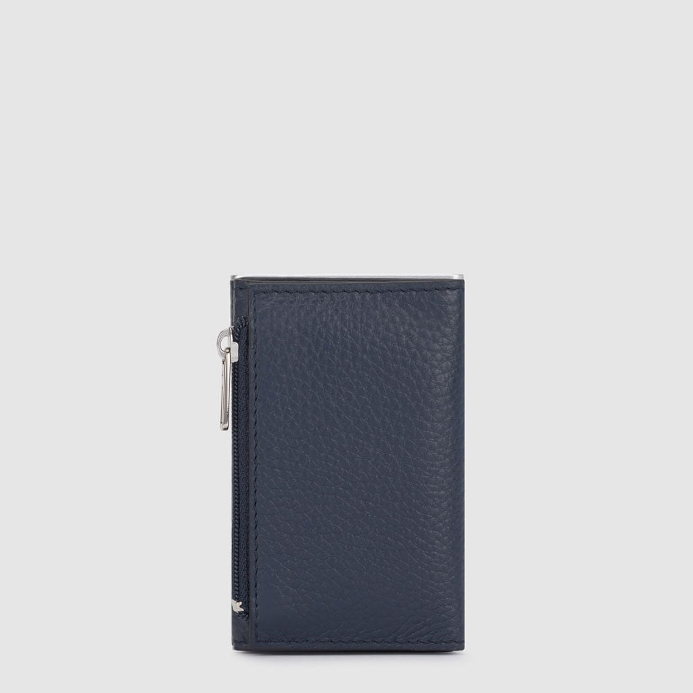 Wallet with sliding system PIQUADRO Blue
