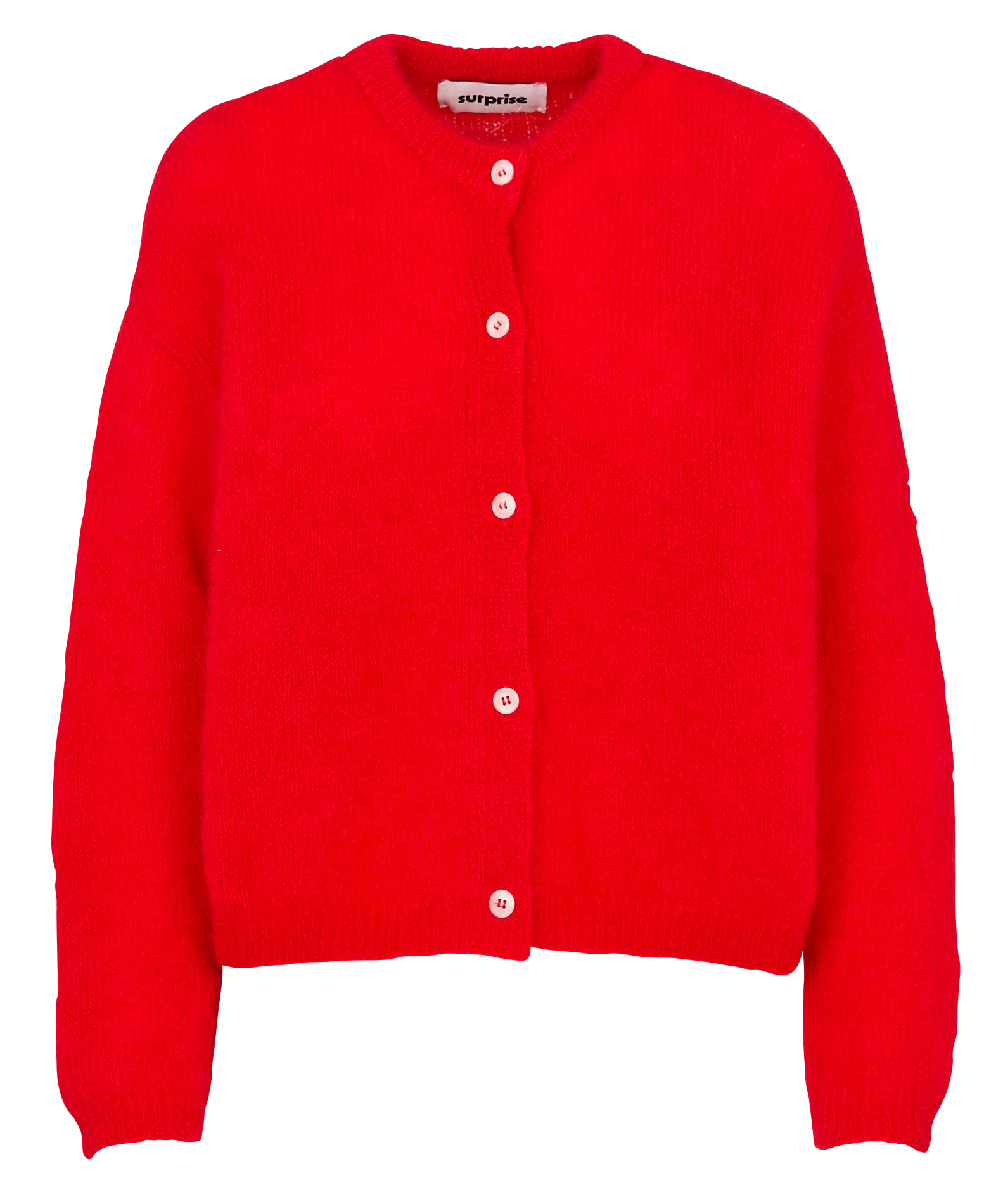 Gilet ample col rond en mohair mélangé SURPRISE Rouge