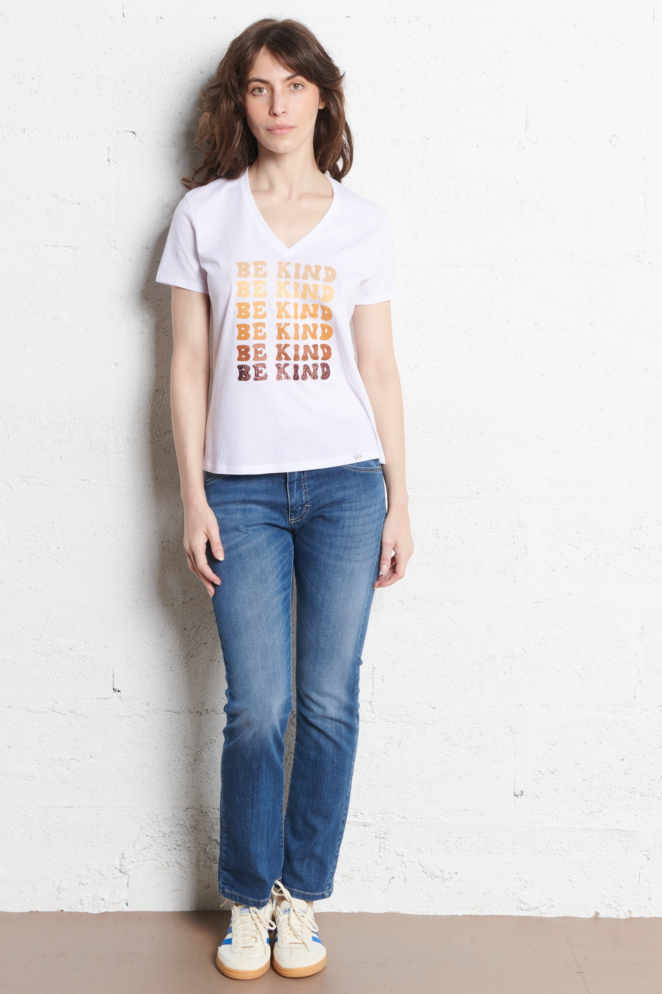 Jean droit en coton mélangé PLEASE Bleu