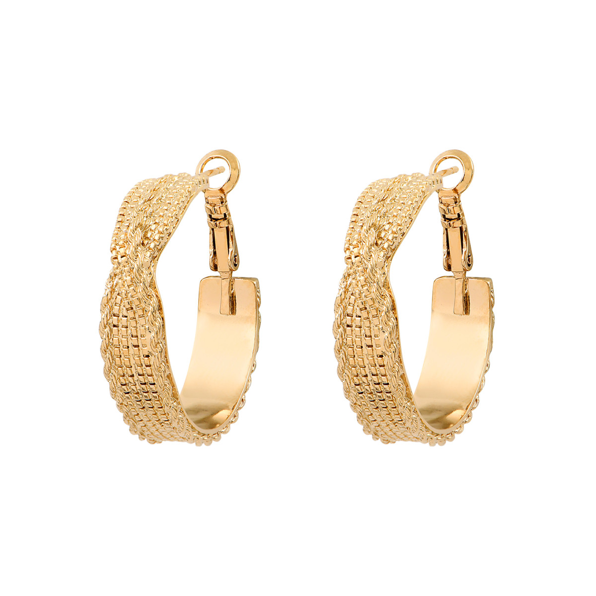 Boucles d'oreilles créoles métal doré à l'or fin SATELLITE PARIS No Color