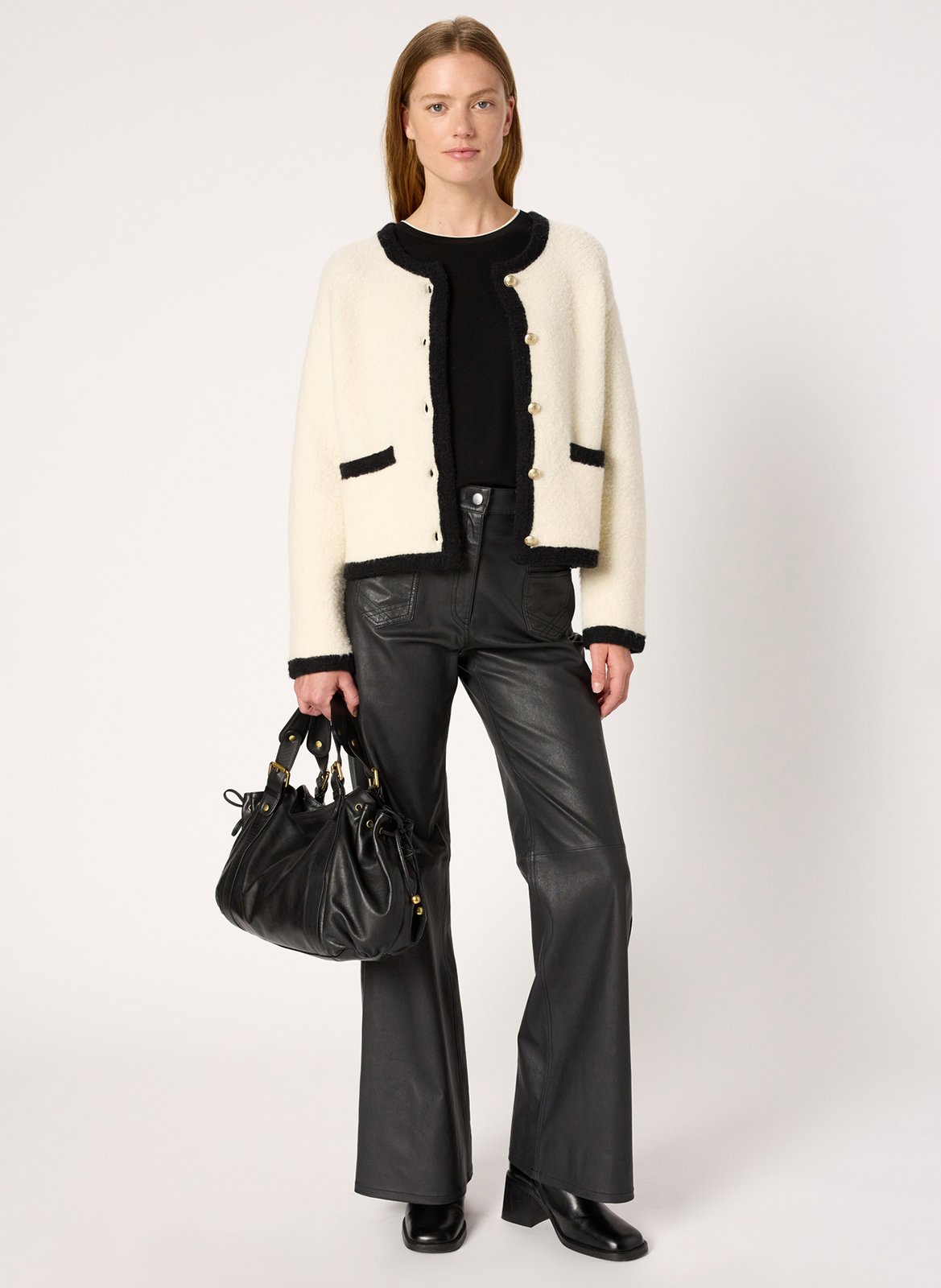 Round-neck wool blend vest GERARD DAREL Beige