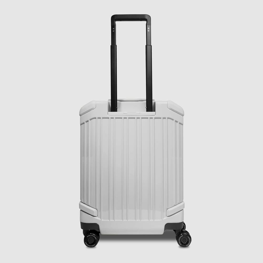 Cabin trolley suitcase with 4 wheels, TSA lock, and USB and USB type-C ports PIQUADRO White