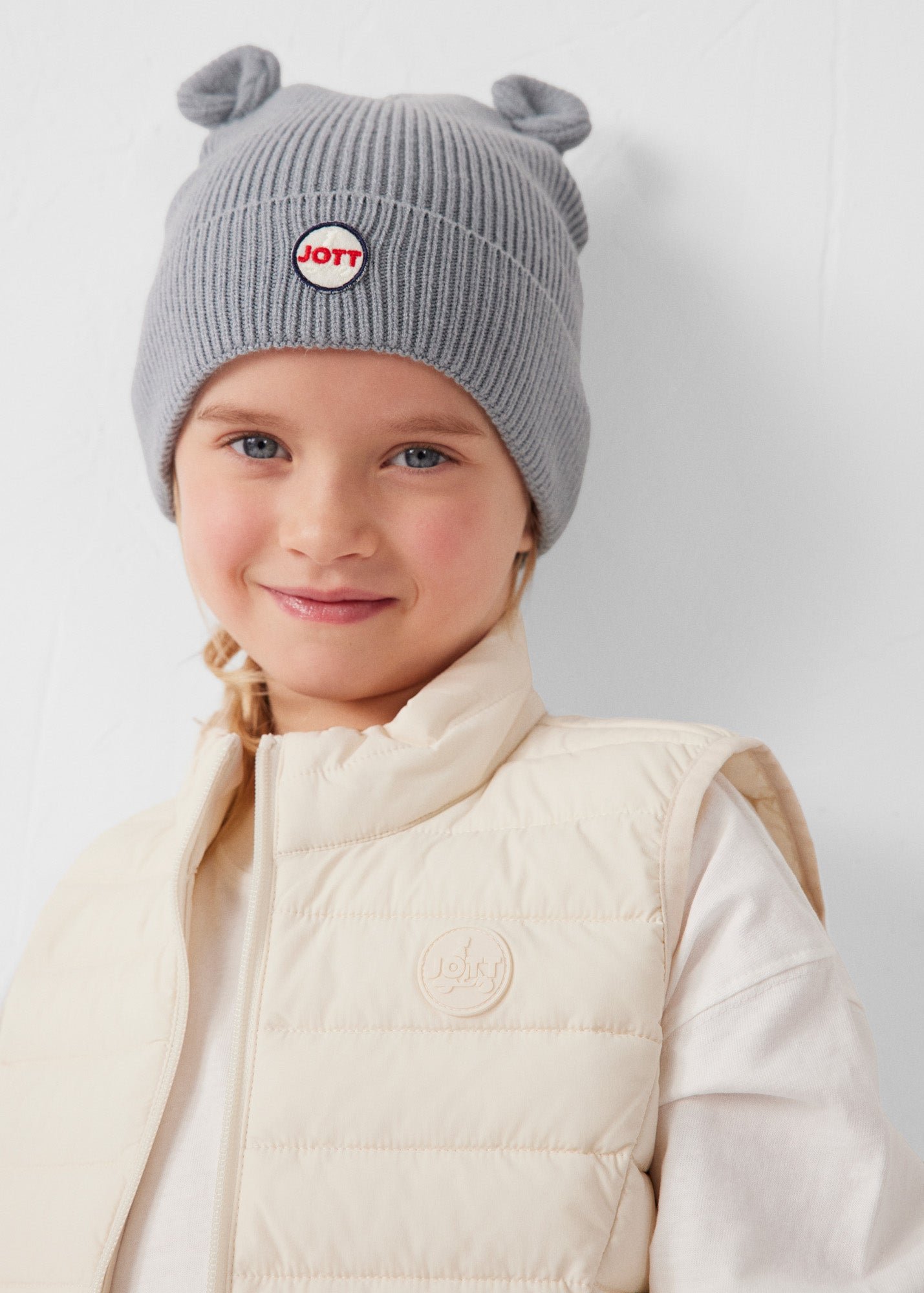 Stretch sleeveless children's down vest Soan JOTT White