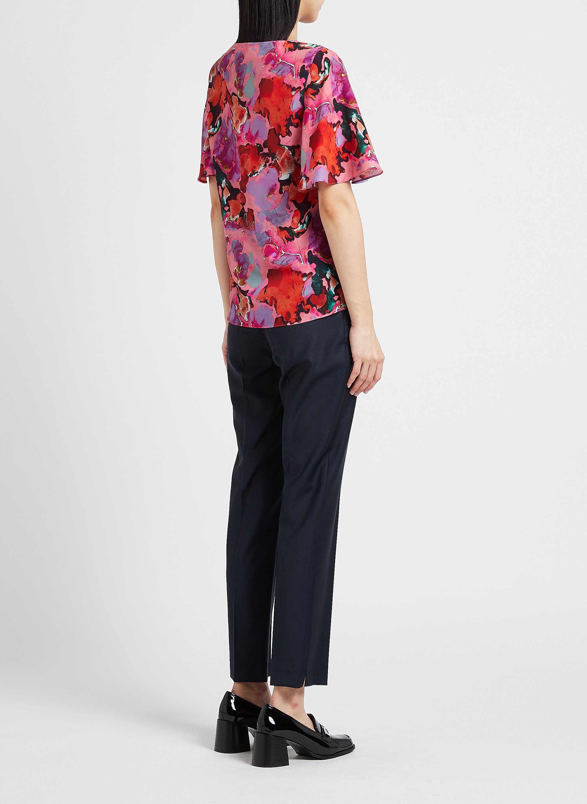 Top mit V-Ausschnitt und Print PAUL SMITH Rosa