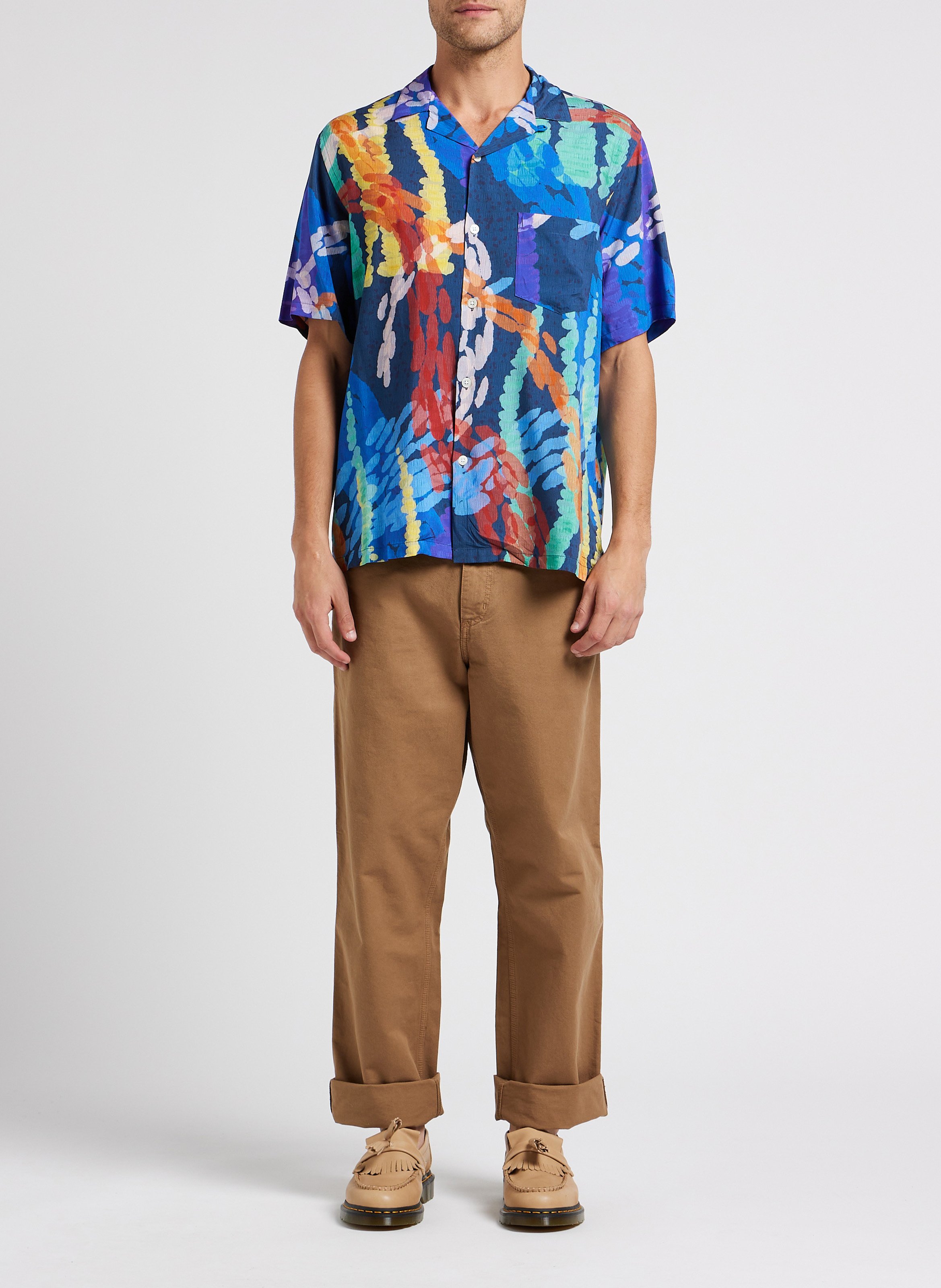 Chemise col cubain regular-fit imprimée  PORTUGUESE FLANNEL Multicolore