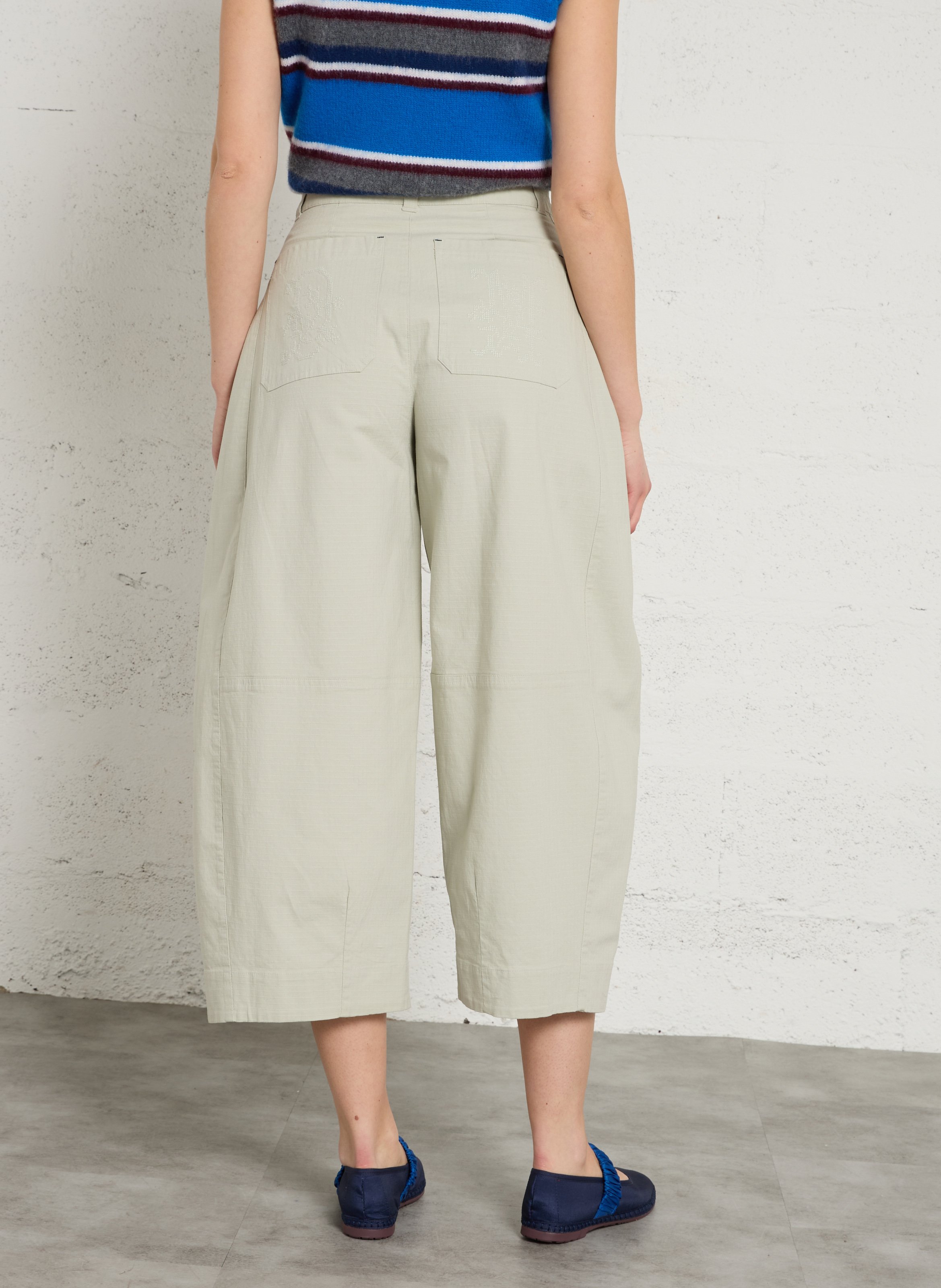 Wide-leg organic cotton-blend pants DAMSON MADDER Grey