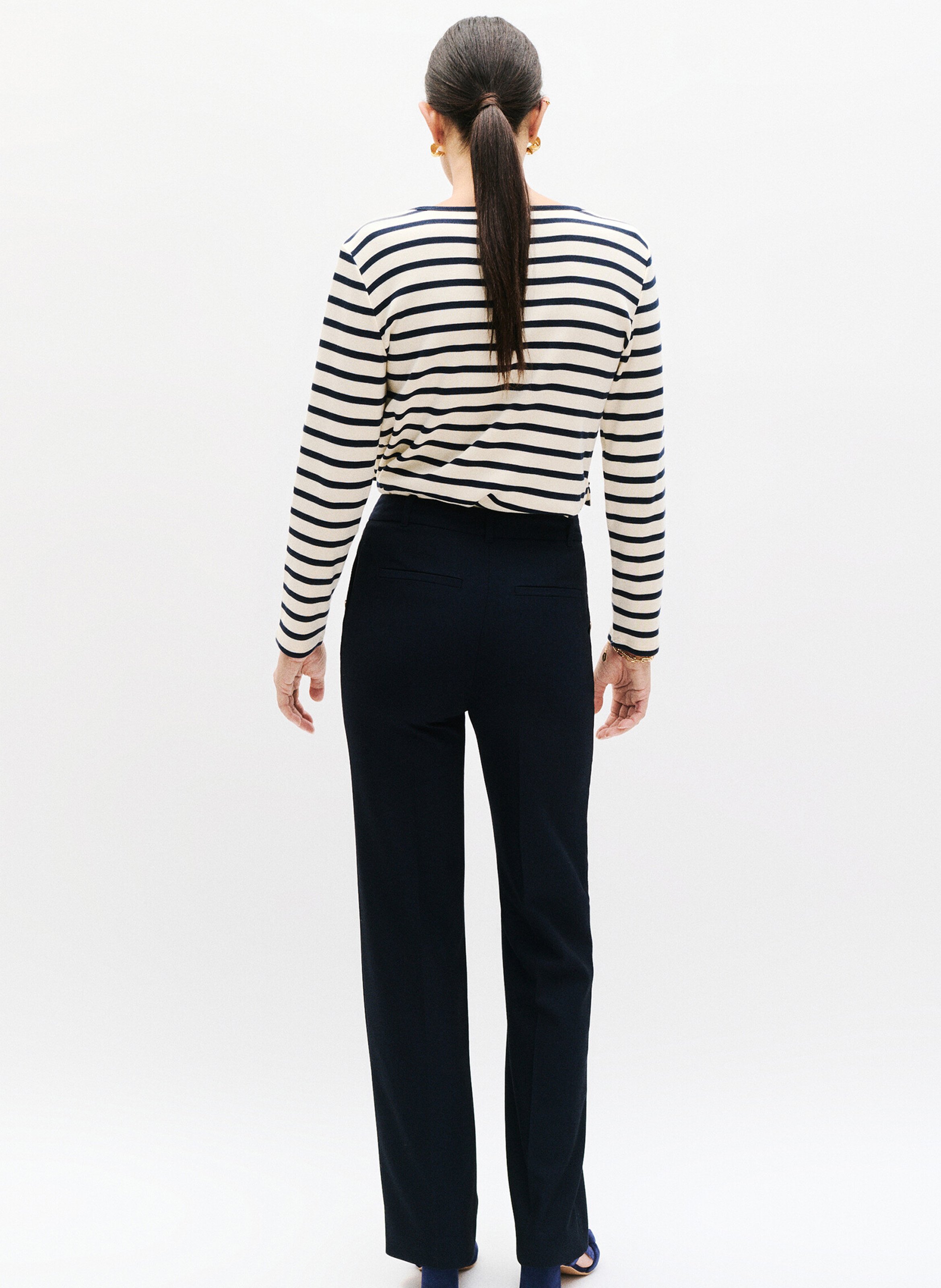 Carrotbroek met hoge taille CAROLL Blauw