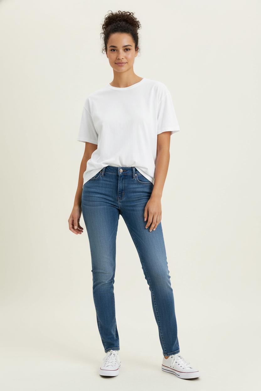 Cropped slim jeans with studs LEVI'S - Seconde main Blue