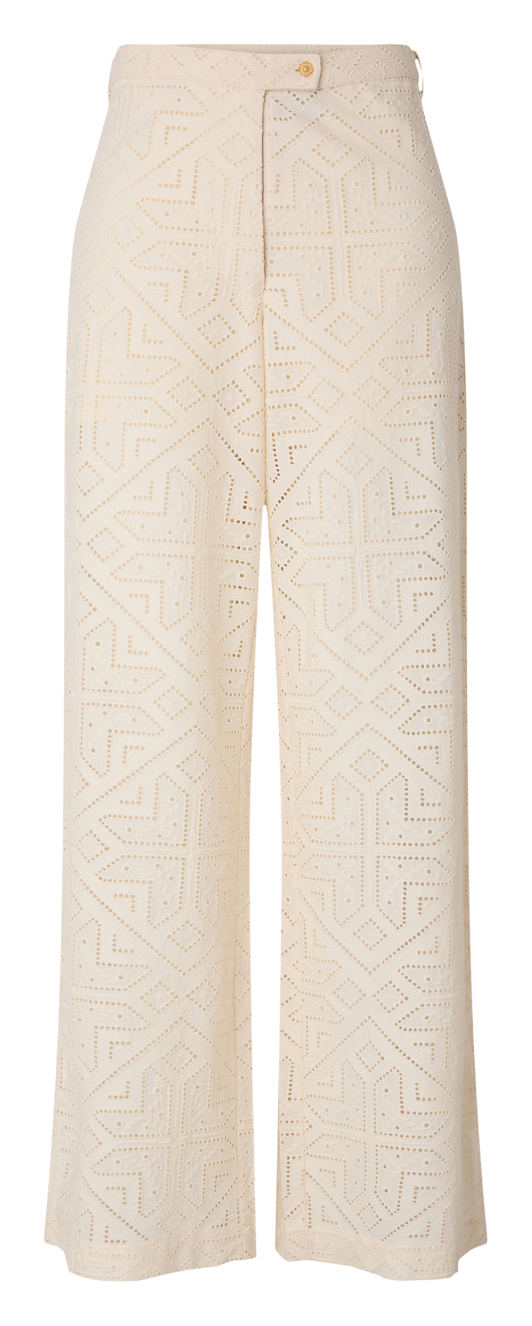 Pantalon droit en coton brodé SESSUN Beige