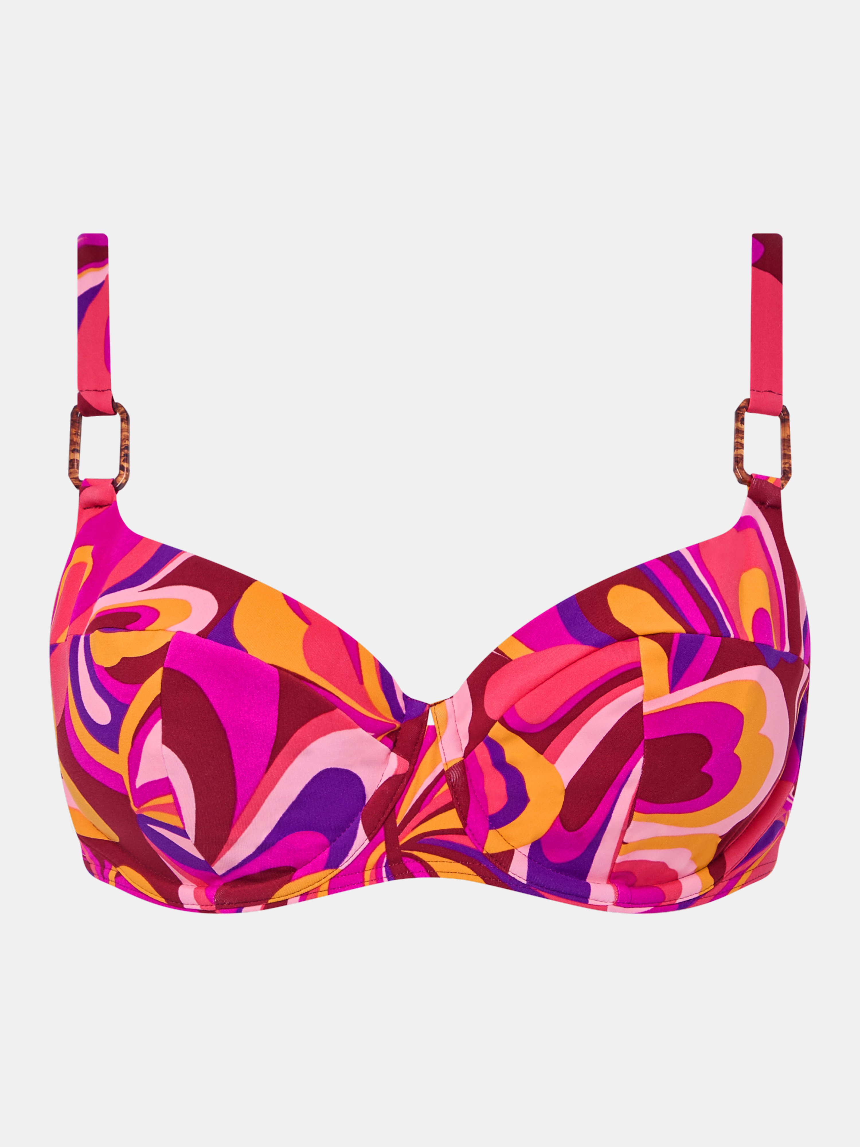 Underwired balconette bikini top CHANTELLE Red