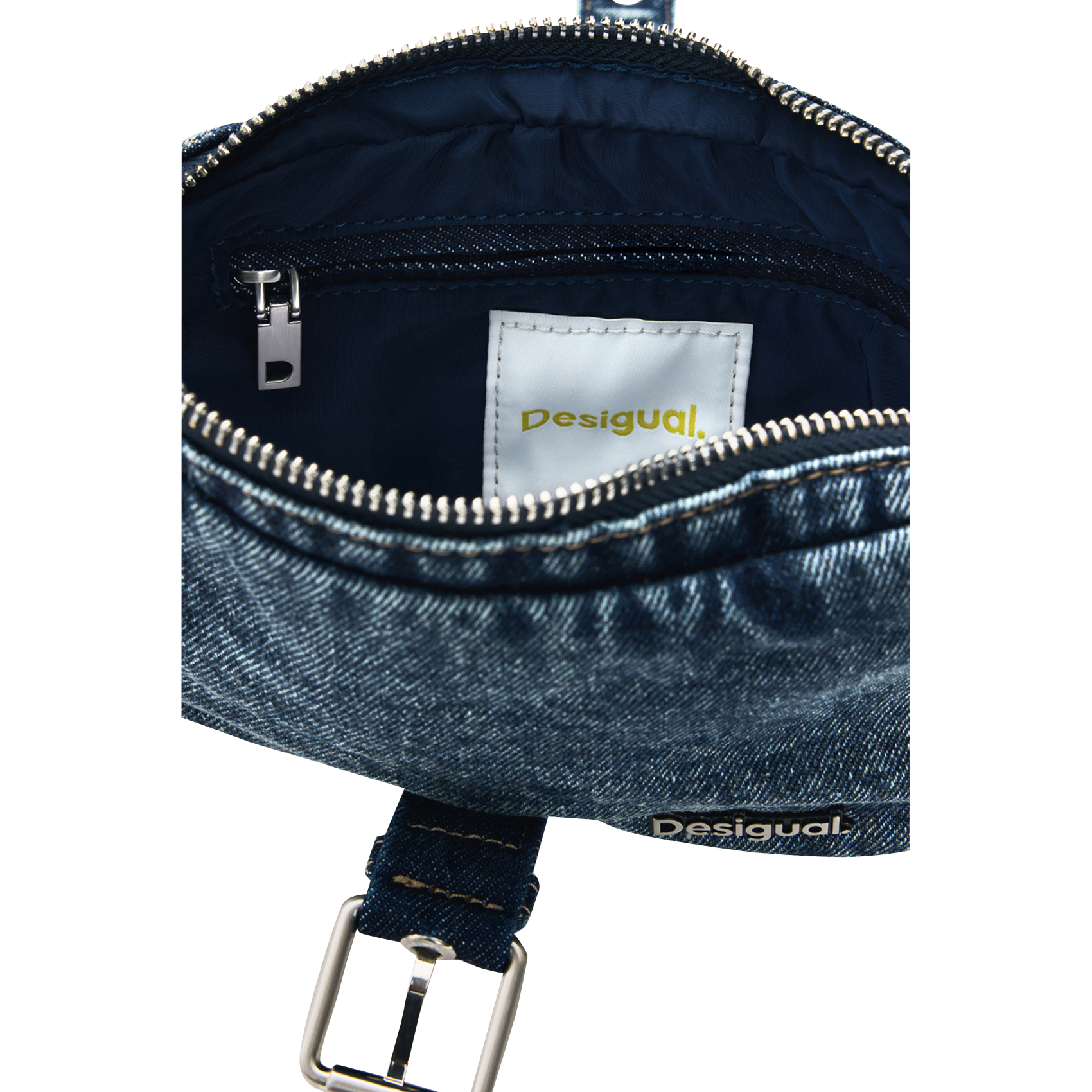 Shoulder bag in denim with appliques DESIGUAL Blue