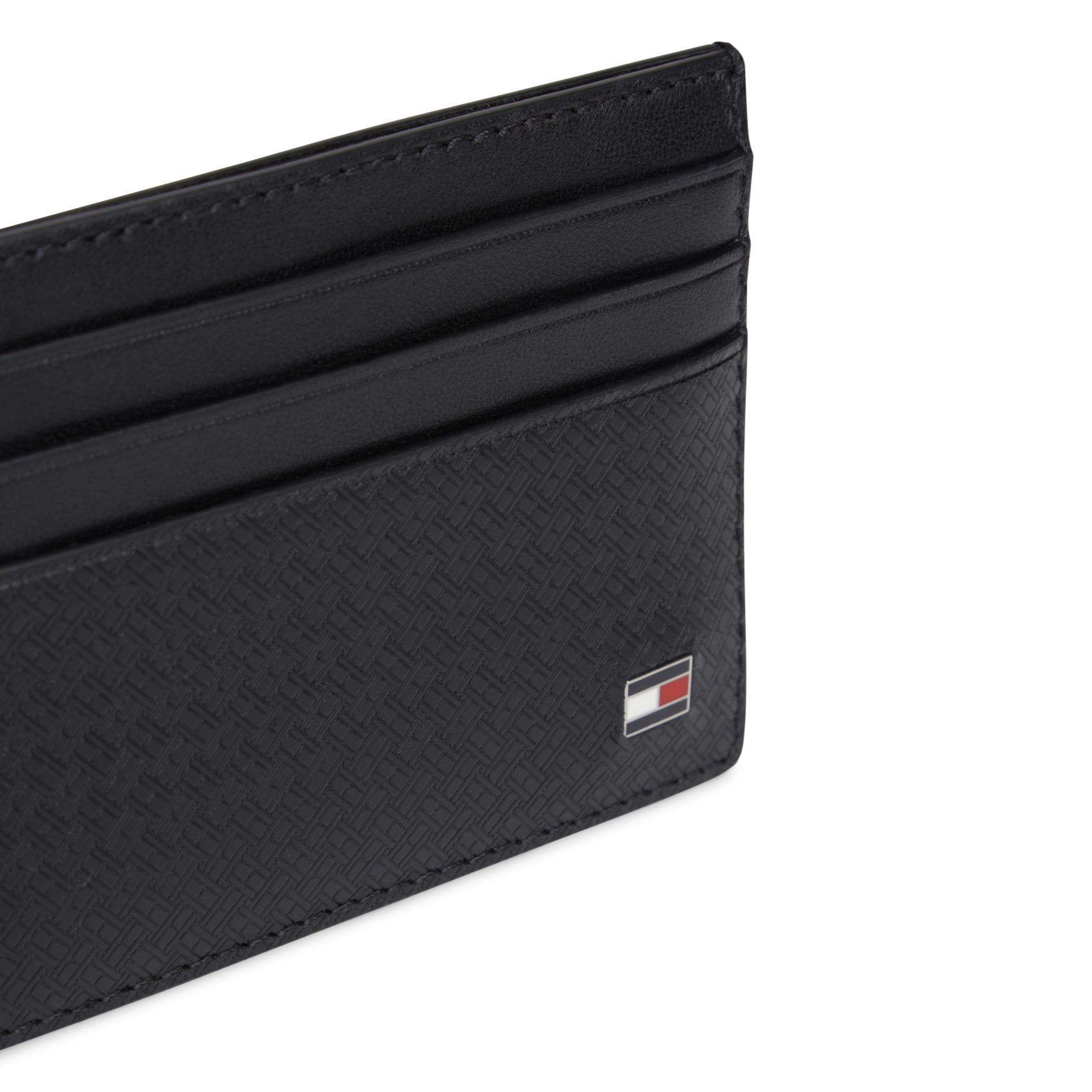 - 100% leer, - 6 kaarthoudersplitten, - 1 centrale zak, - Afmetingen: L10 x H7 cm. TOMMY HILFIGER Zwart