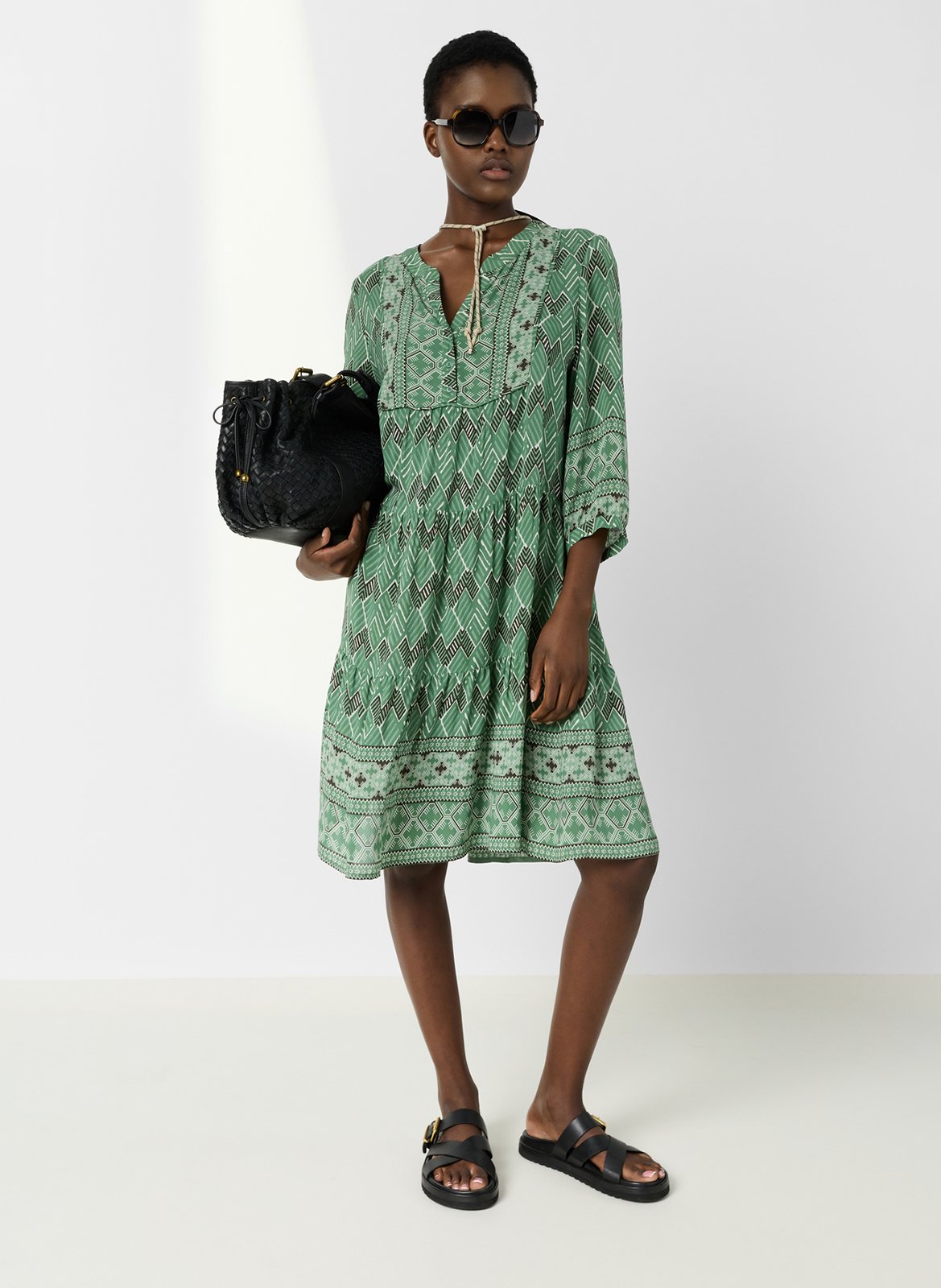 Robe courte ample imprimée GERARD DAREL Vert