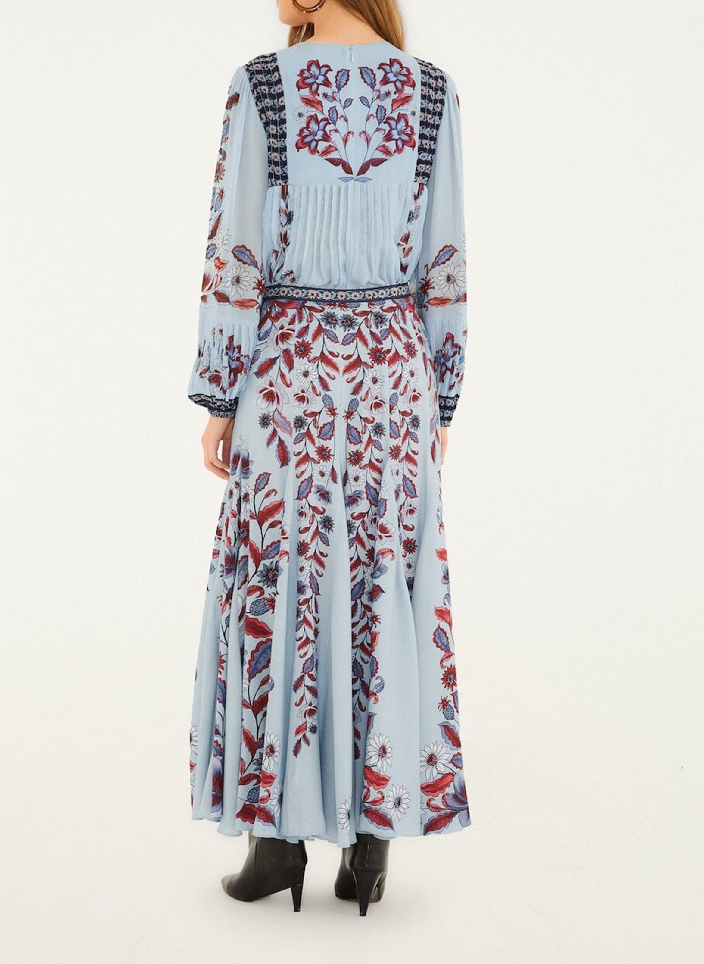 Long flared printed skirt FARM RIO Blue