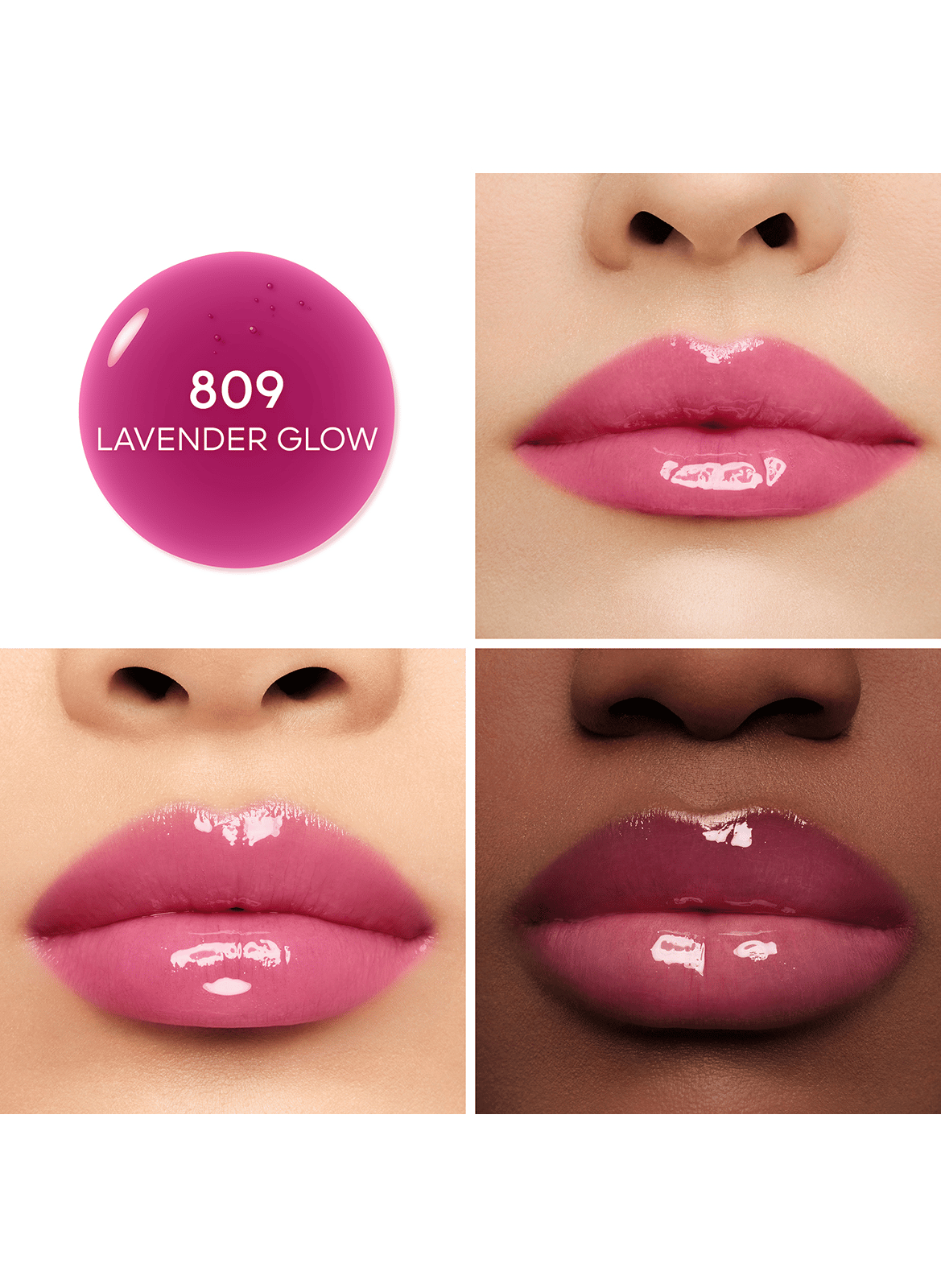 KISSKISS BEE GLOW OIL - Tinted lip oil GUERLAIN 809 lavender glow