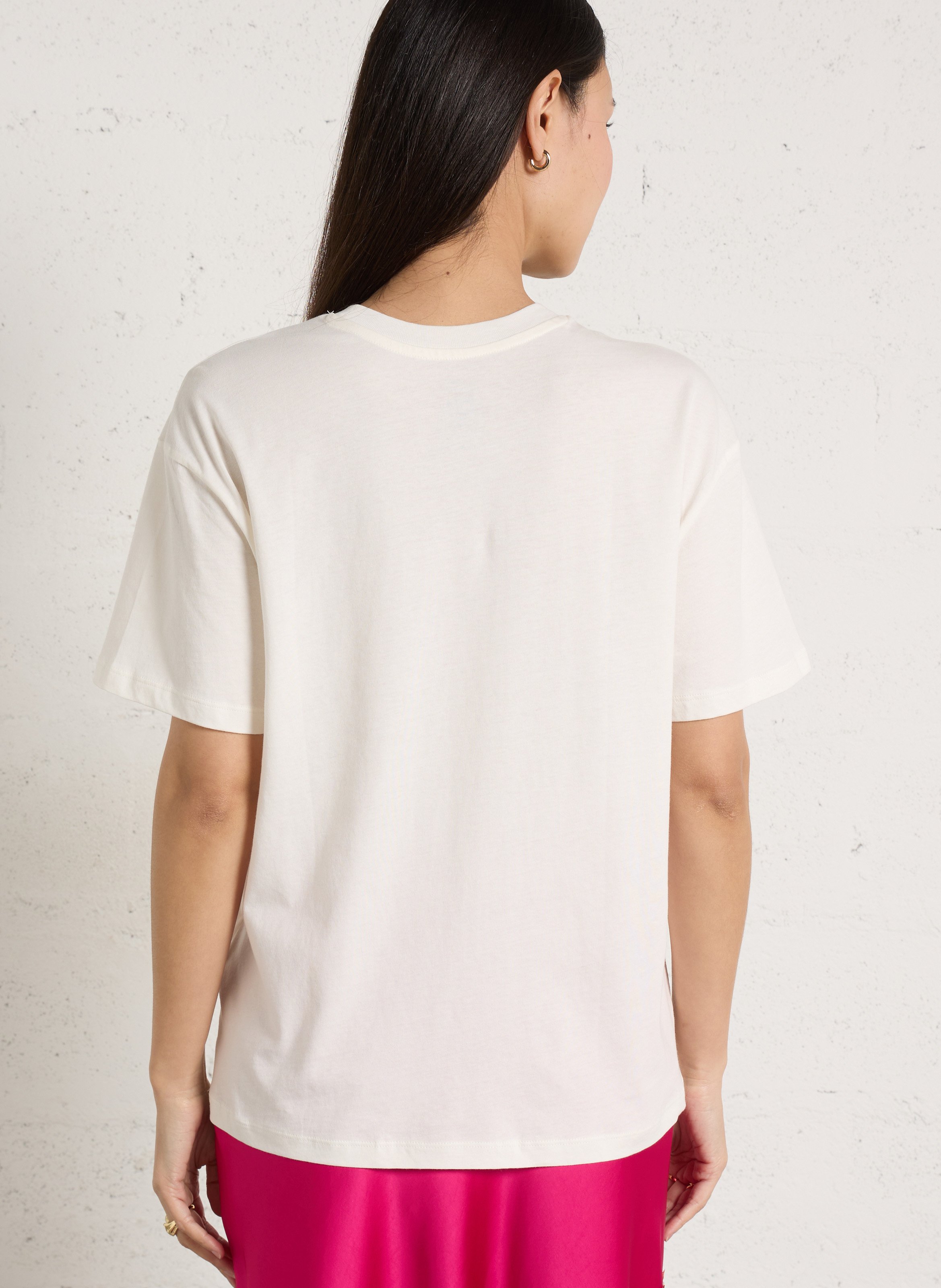 Gerader Rundhalsausschnitt bedrucktes Baumwoll-T-Shirt BILLABONG Weiss