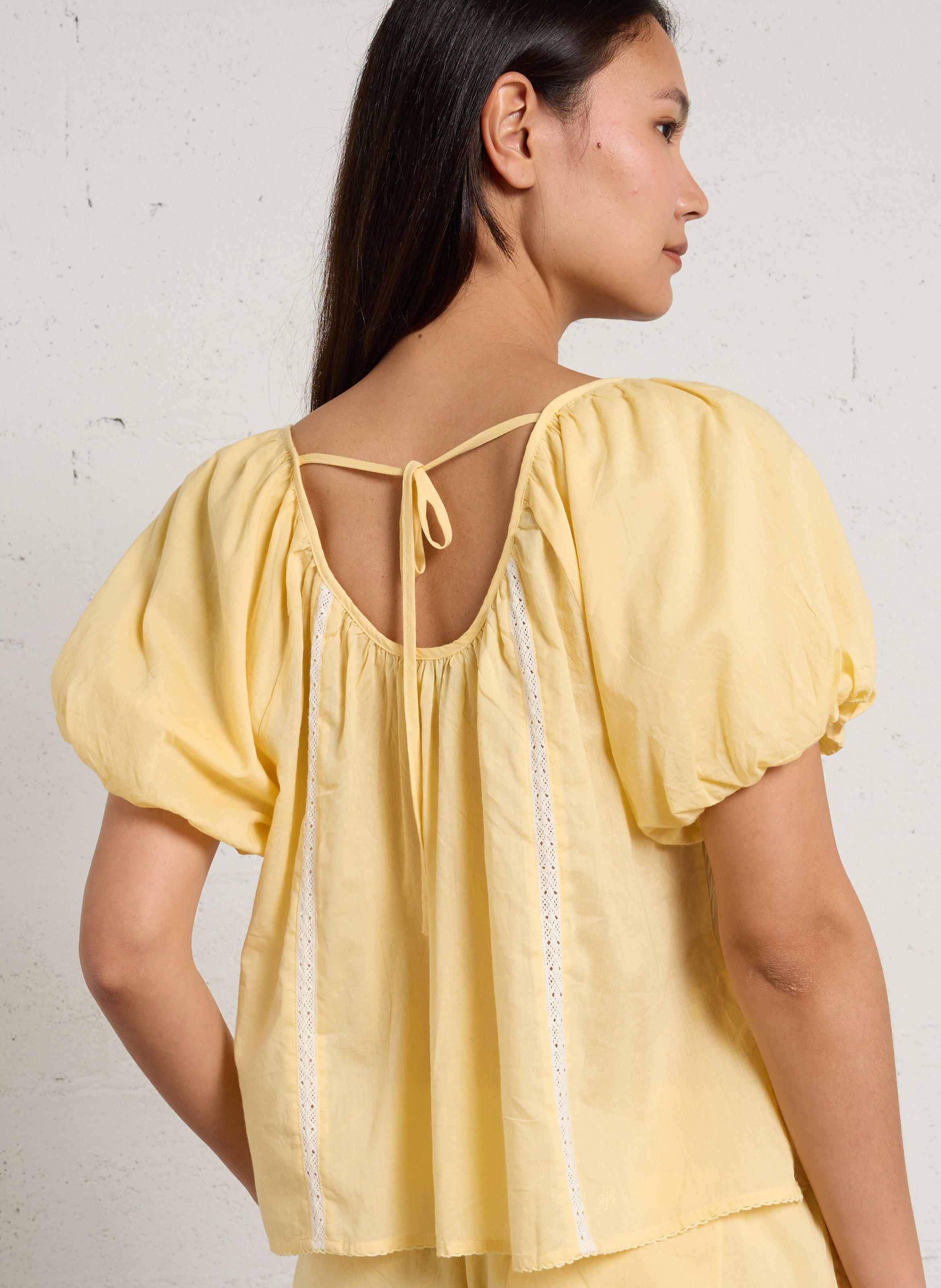 Top mit weiten kurzen Ärmeln aus Bio-Baumwolle DAMSON MADDER Beige