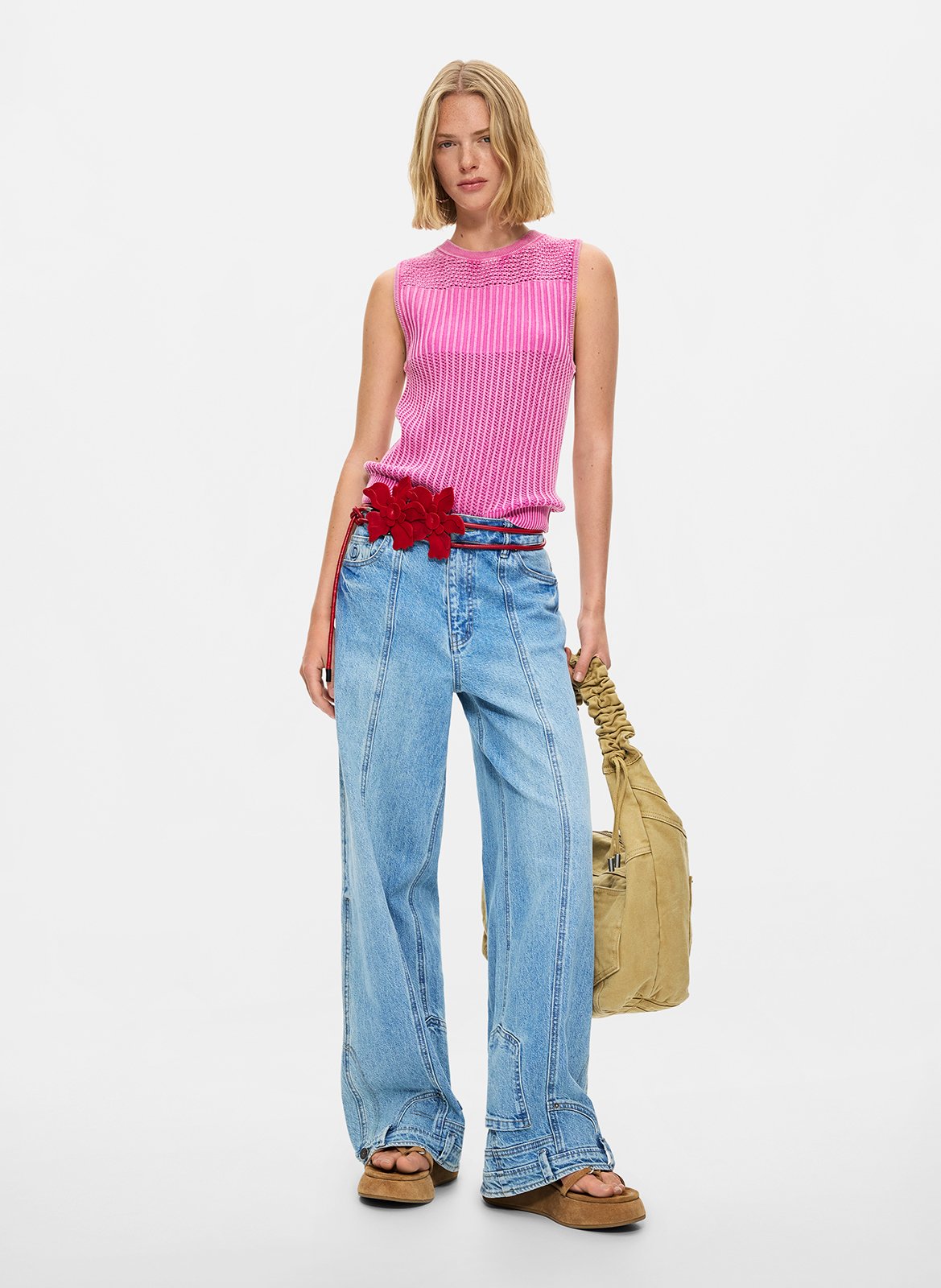 Cotton-blend straight jeans DESIGUAL Blue