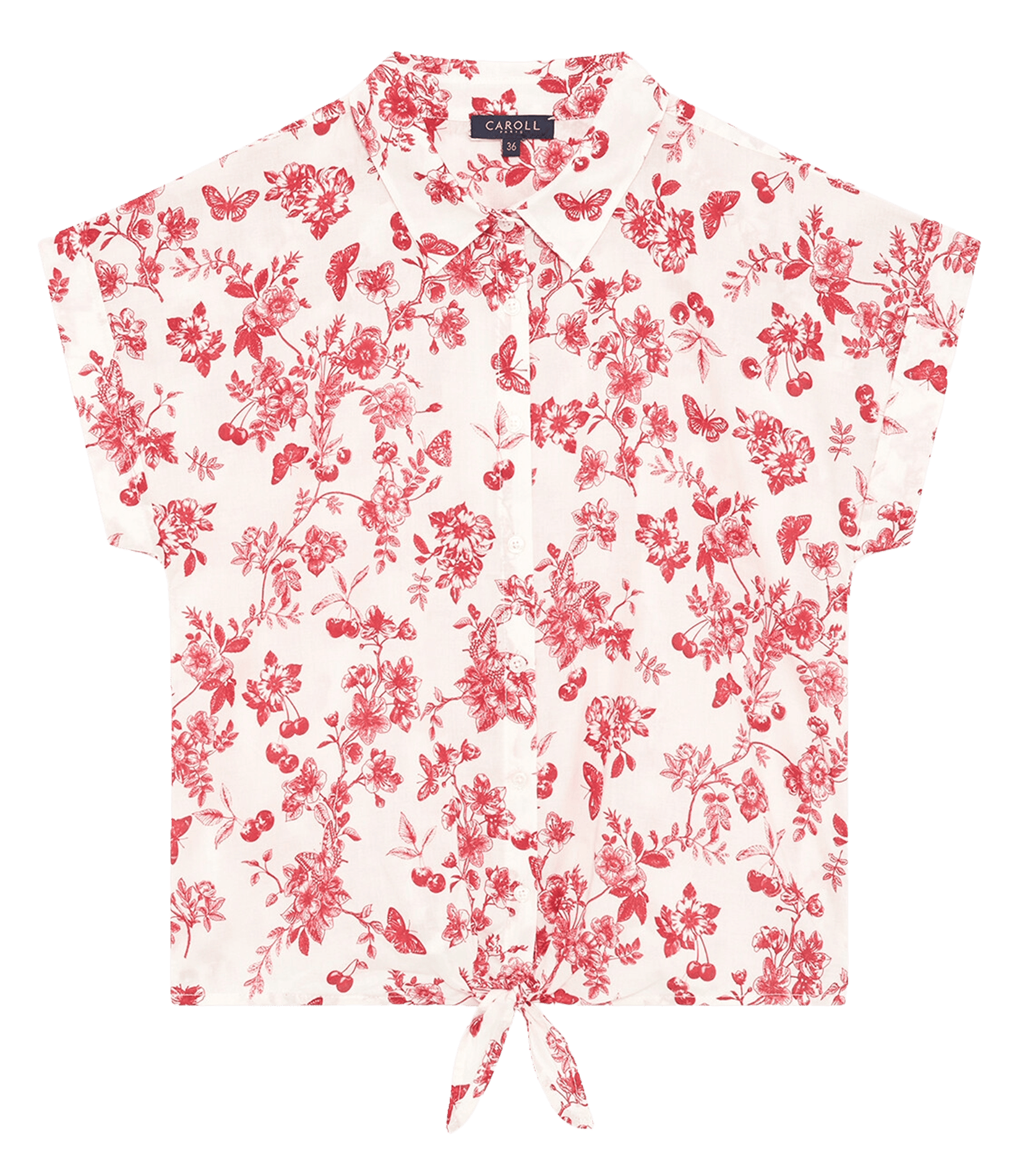 Straight cotton shirt CAROLL Beige