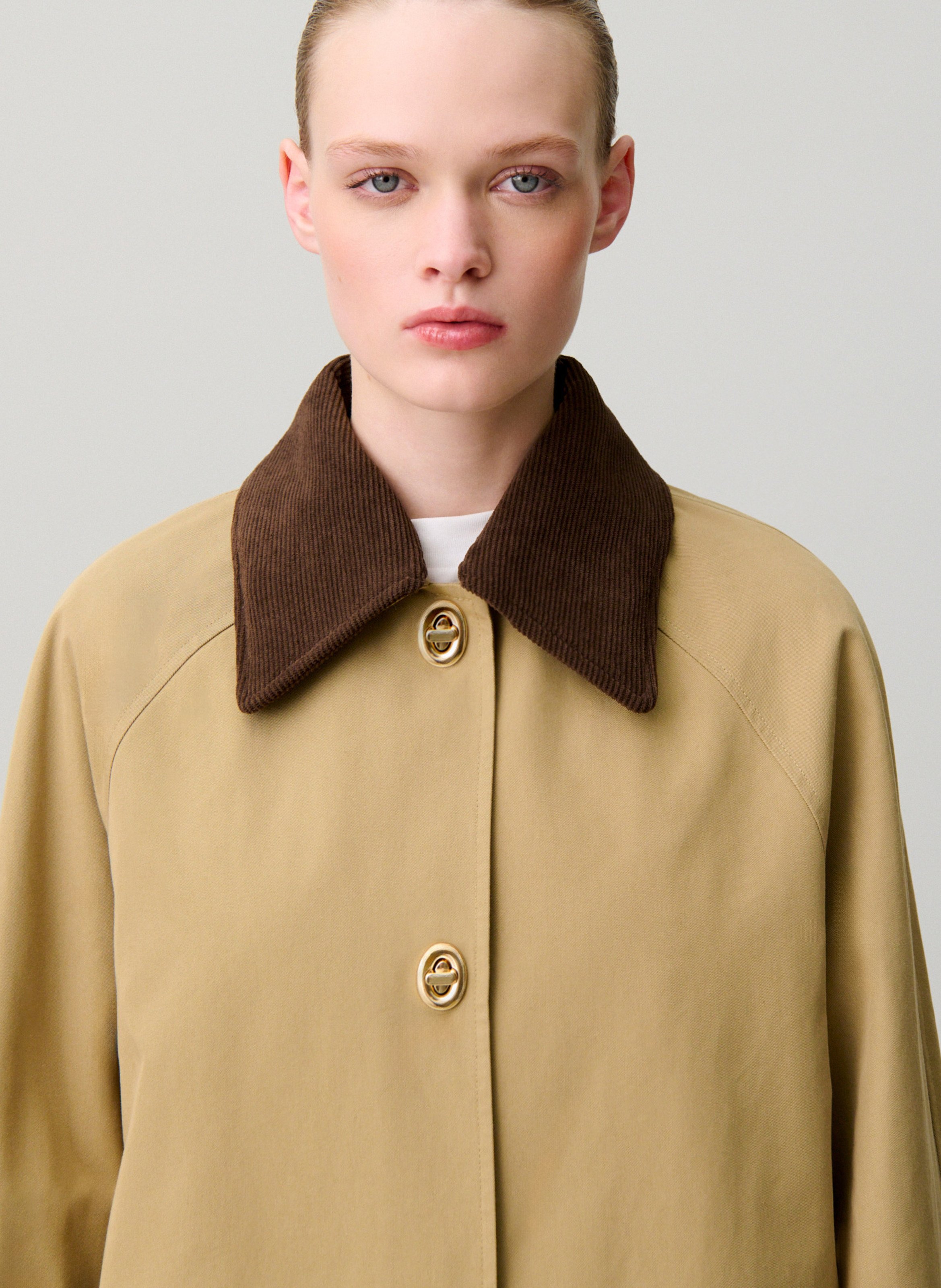 Rechte trenchcoat | katoenblend CLAUDIE PIERLOT Beige