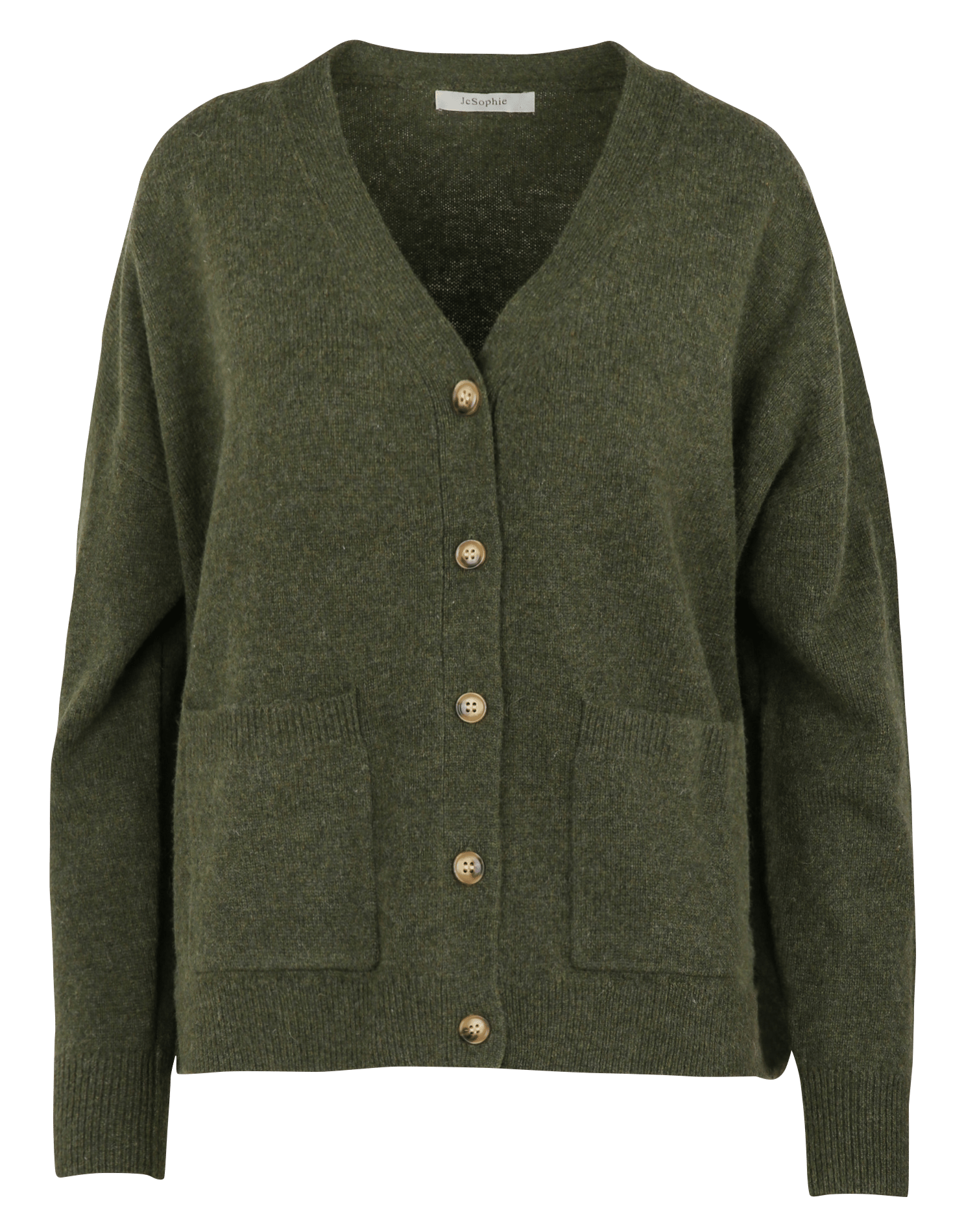 Gilet oversize col V en laine mélangée JC SOPHIE Vert