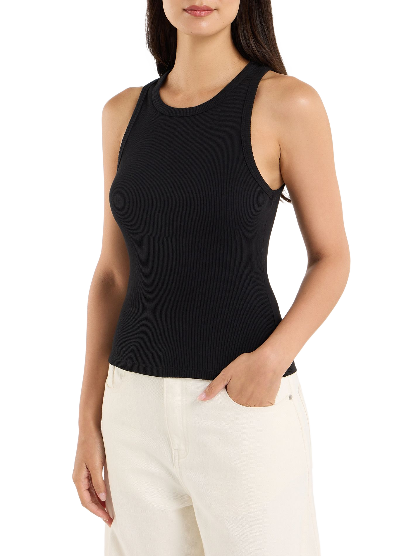 Top Tovie cotton tank top SAISON 1865 Black