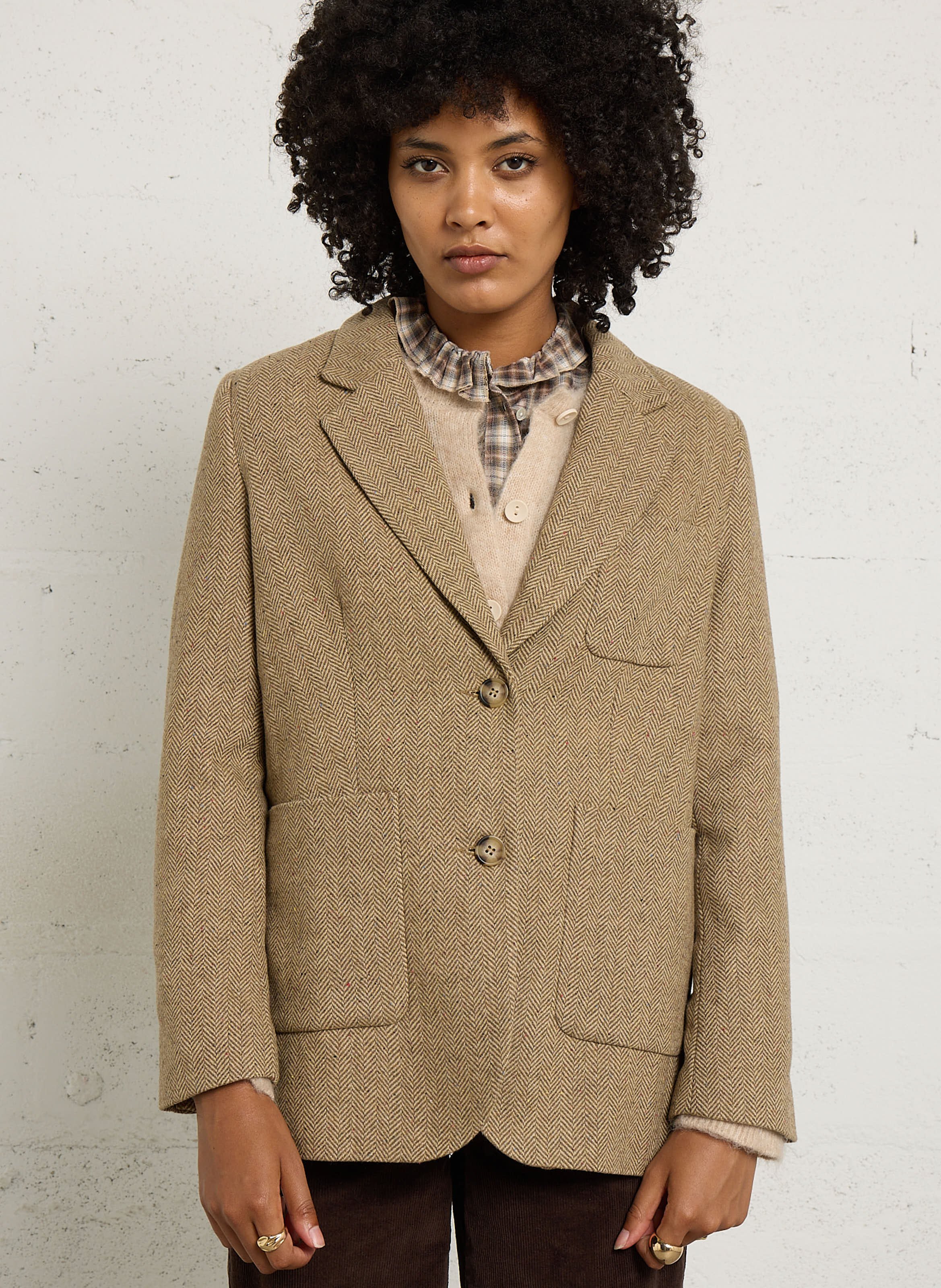 Gerade geschnittener Blazer mit Print JC SOPHIE Beige