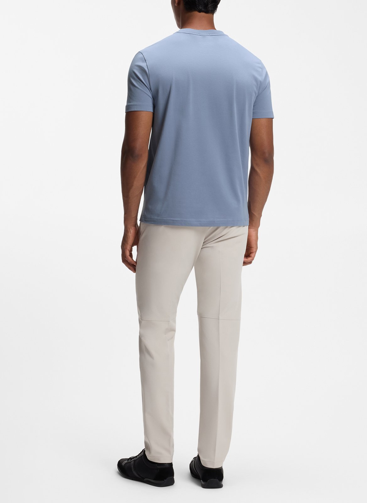 Tee-shirt col rond en coton mélangé BOSS Bleu