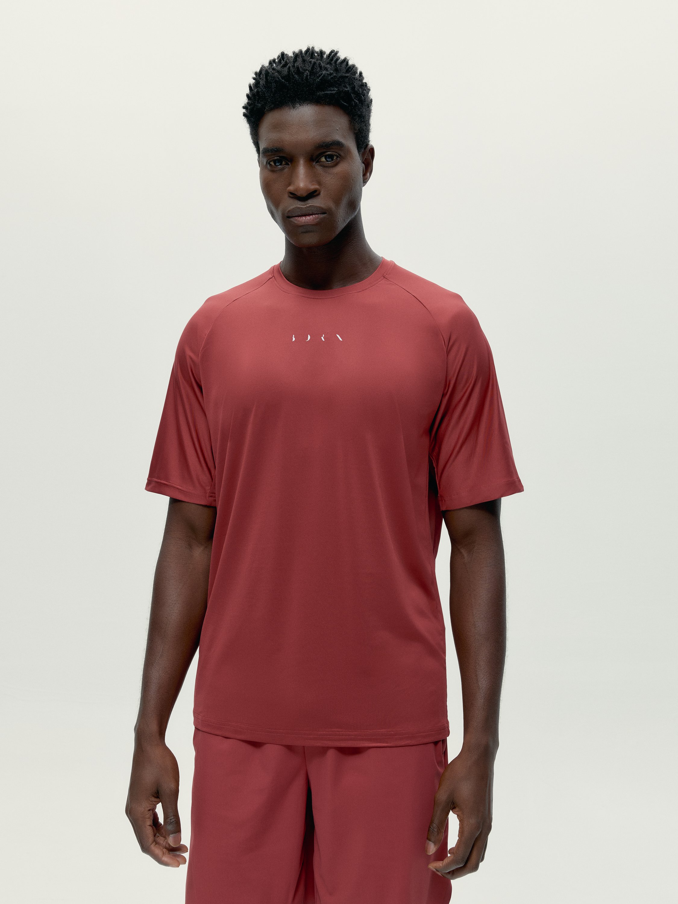 Men's sports T-shirt short sleeves quick dry BORN Red