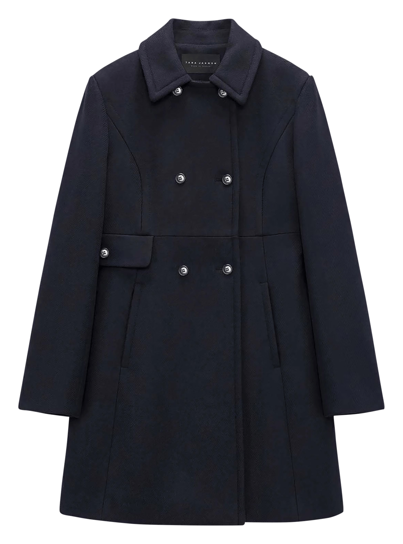Manteau col classique en laine mélangée TARA JARMON Bleu