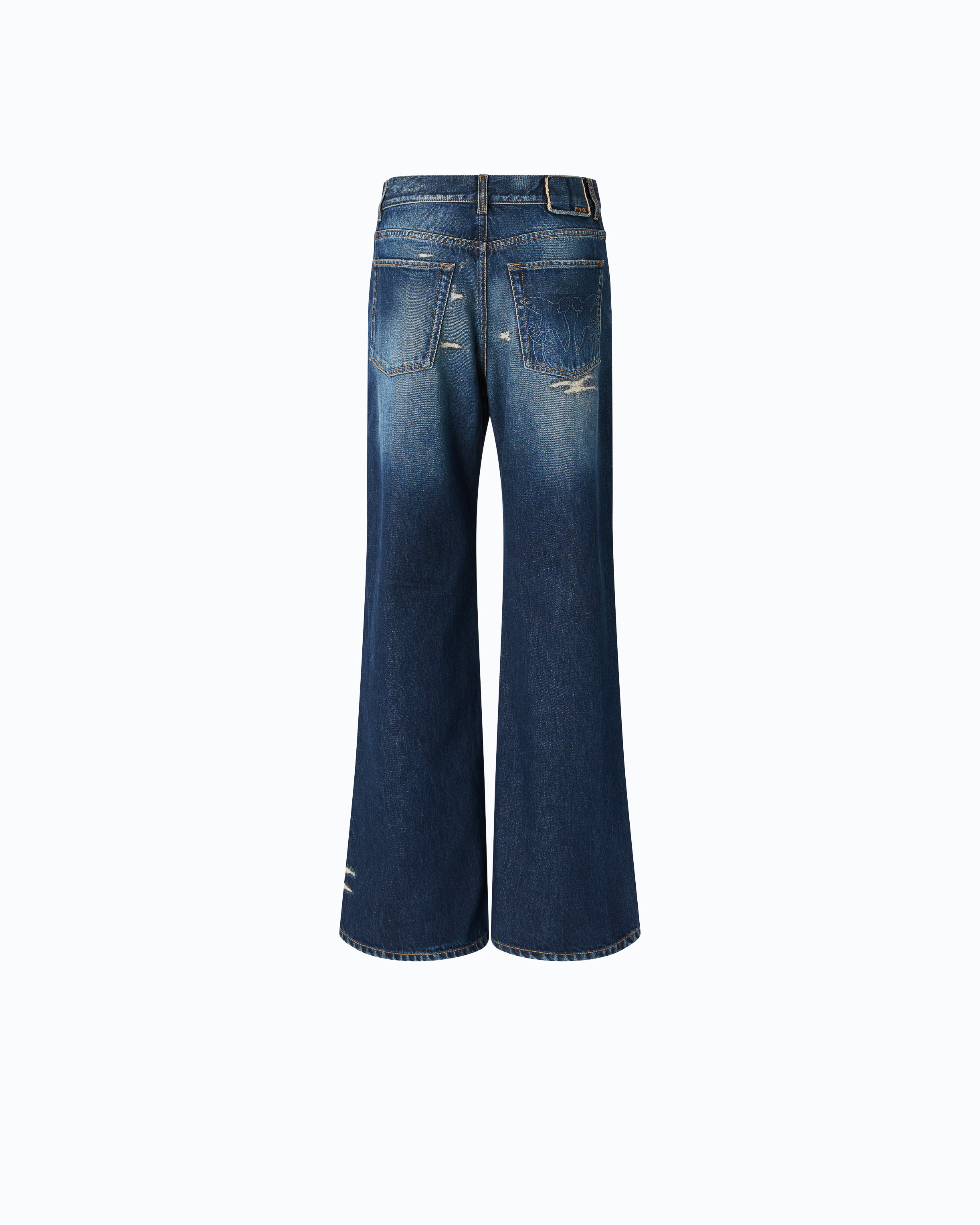 Jean wide leg troué PINKO Bleu