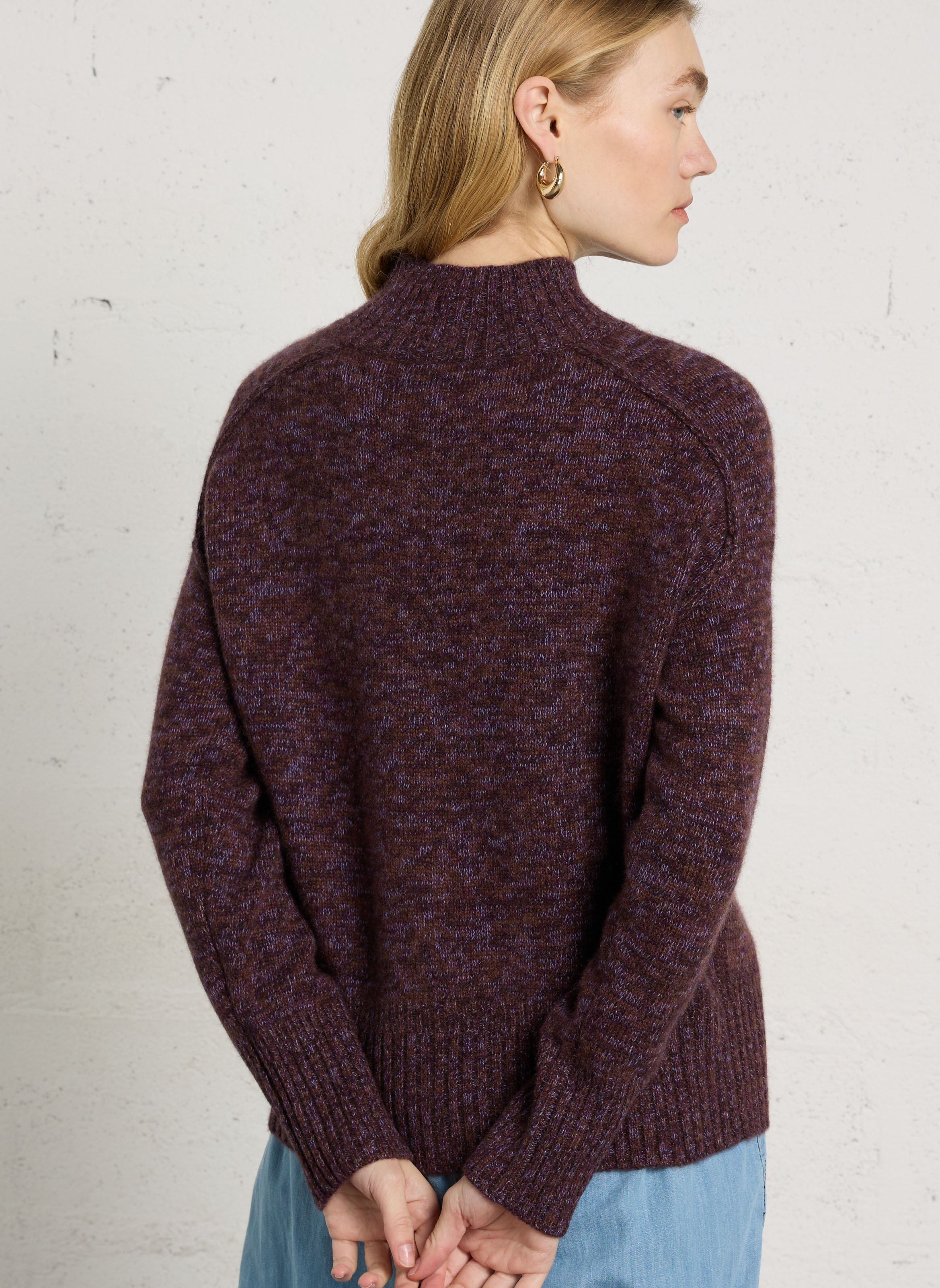 Long-sleeved cashmere sweater MAISON 123 Purple
