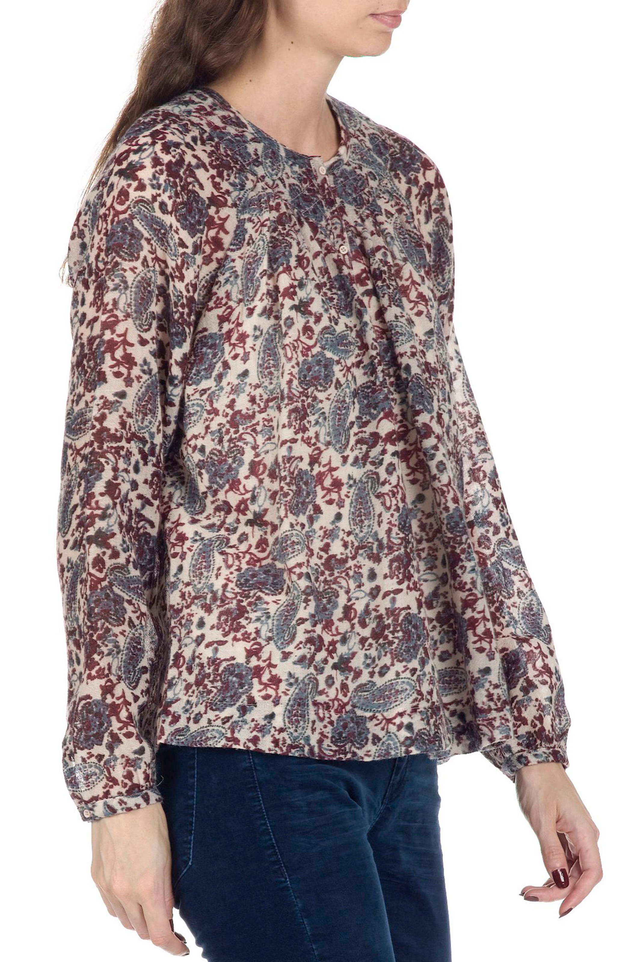 Pieros round-neck printed wool shirt SWILDENS Red