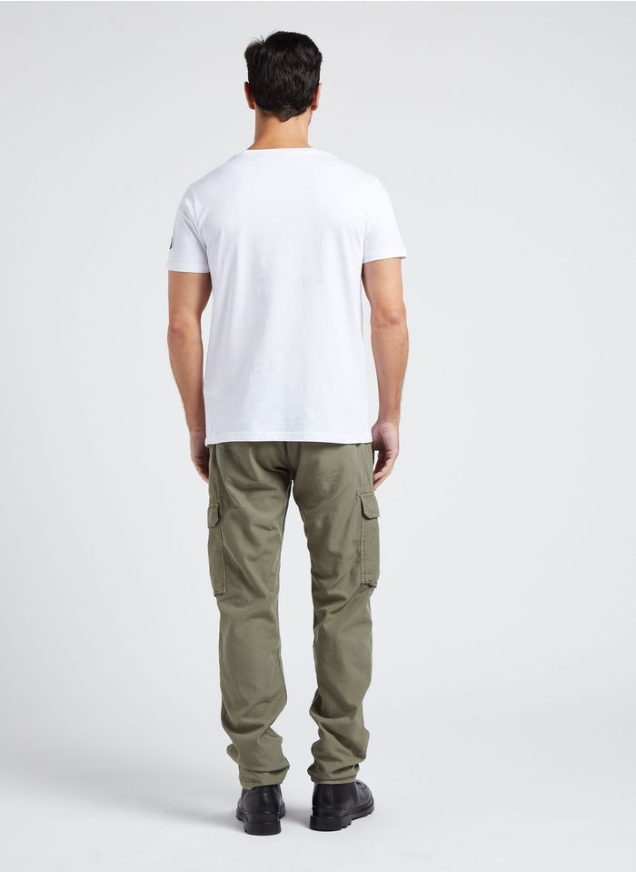 Round-neck Straight-cut Cotton T-shirt With Screen Print White Le Temps Des  Cerises - Men | Place des Tendances